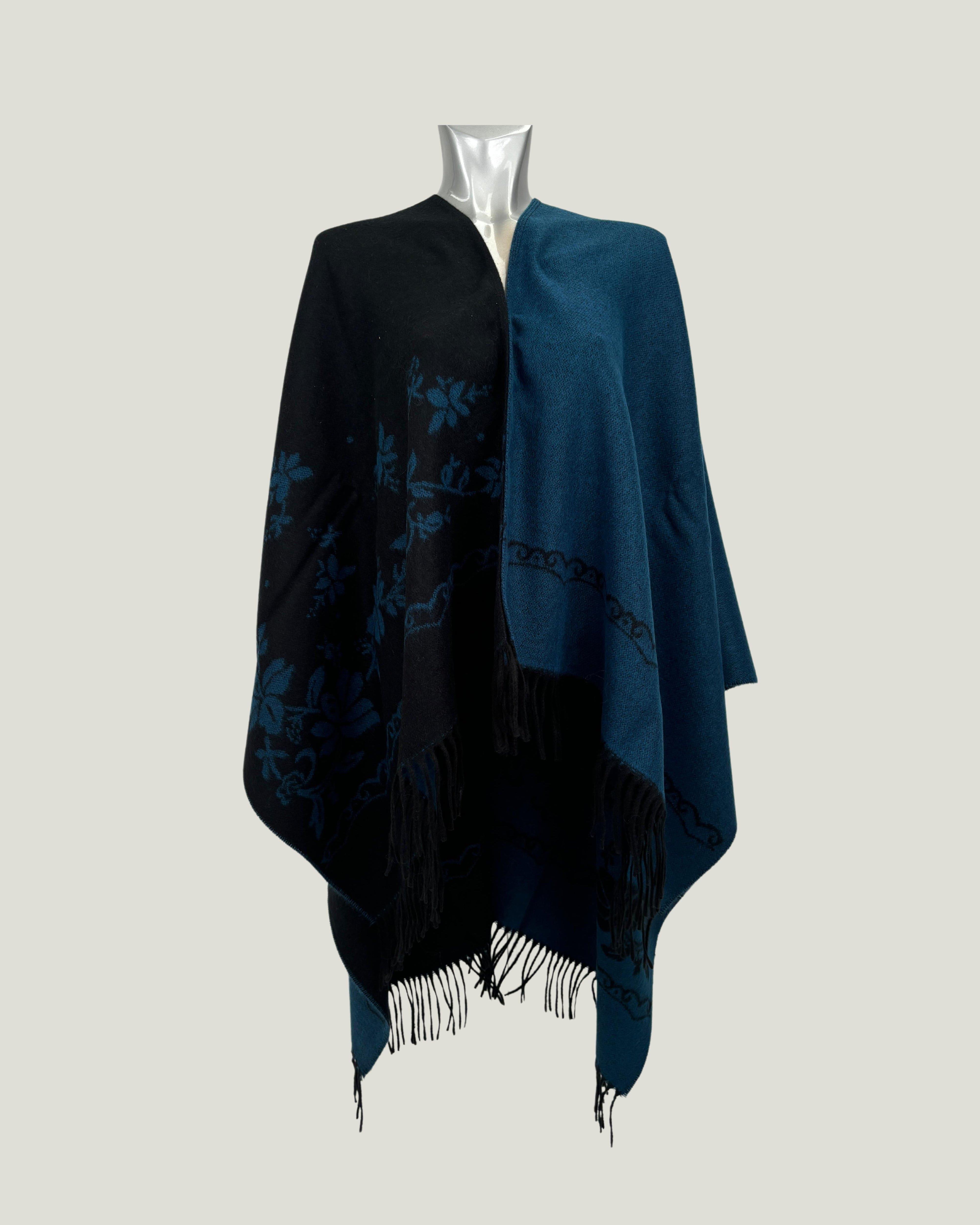 Poncho 938 Petrolio - Nero