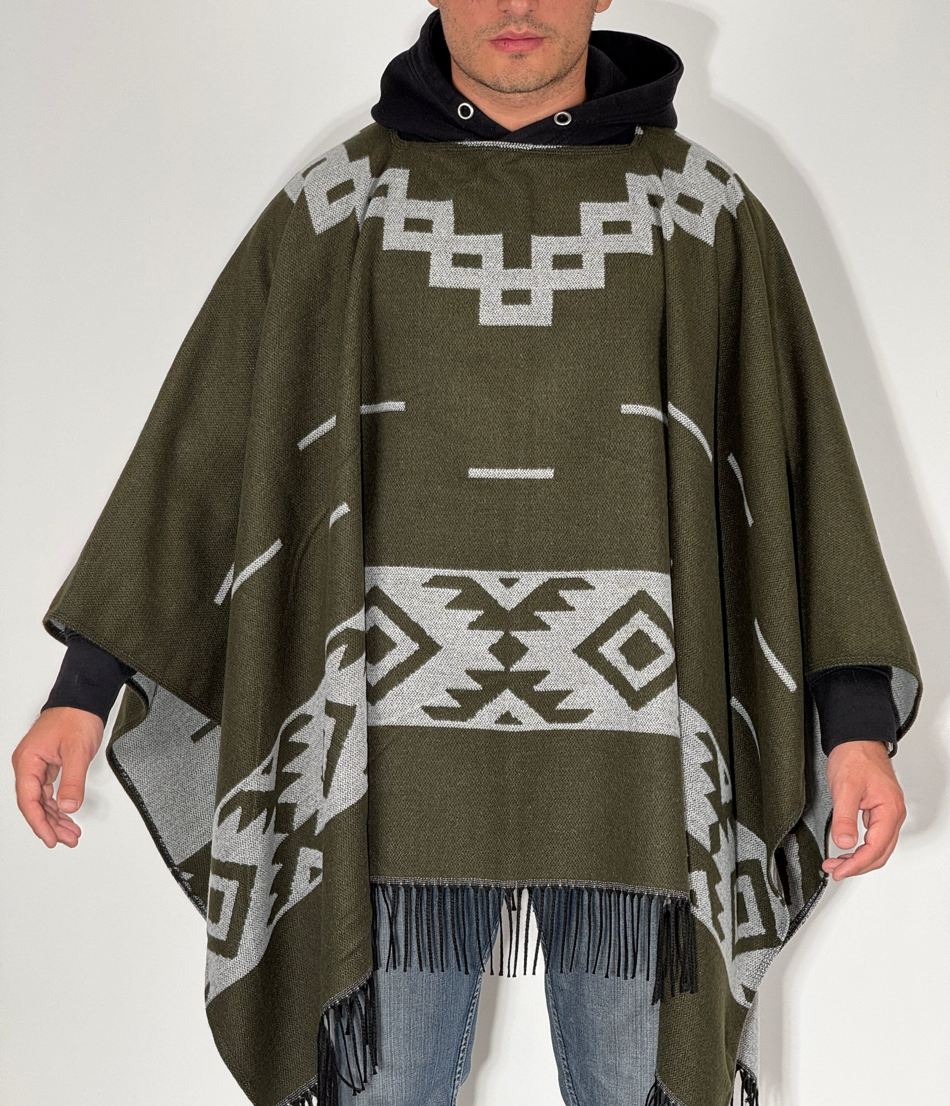 Poncho Western Muschio - Ghiaccio
