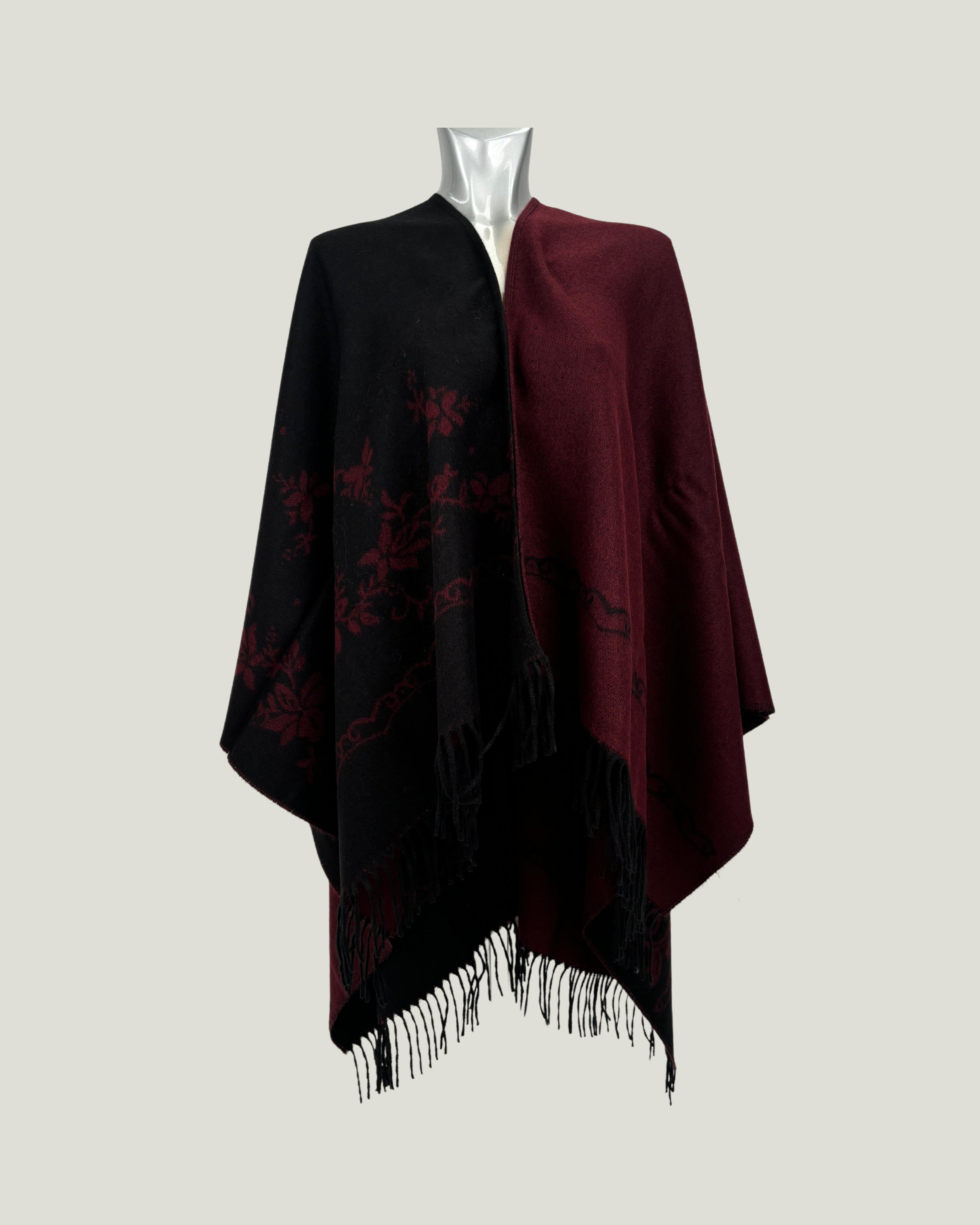 Poncho 938 Nero - Bordeaux