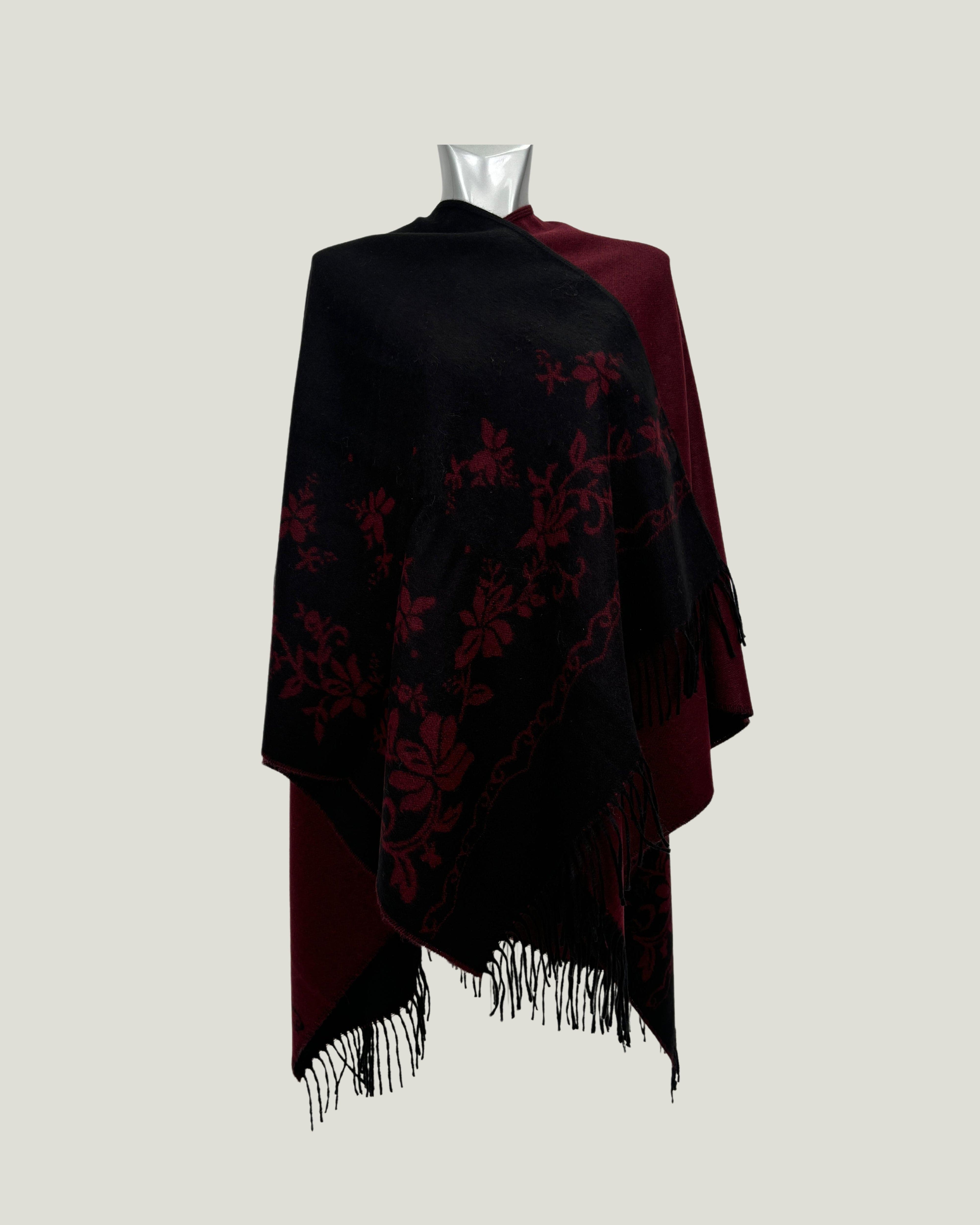 Poncho 938 Nero - Bordeaux