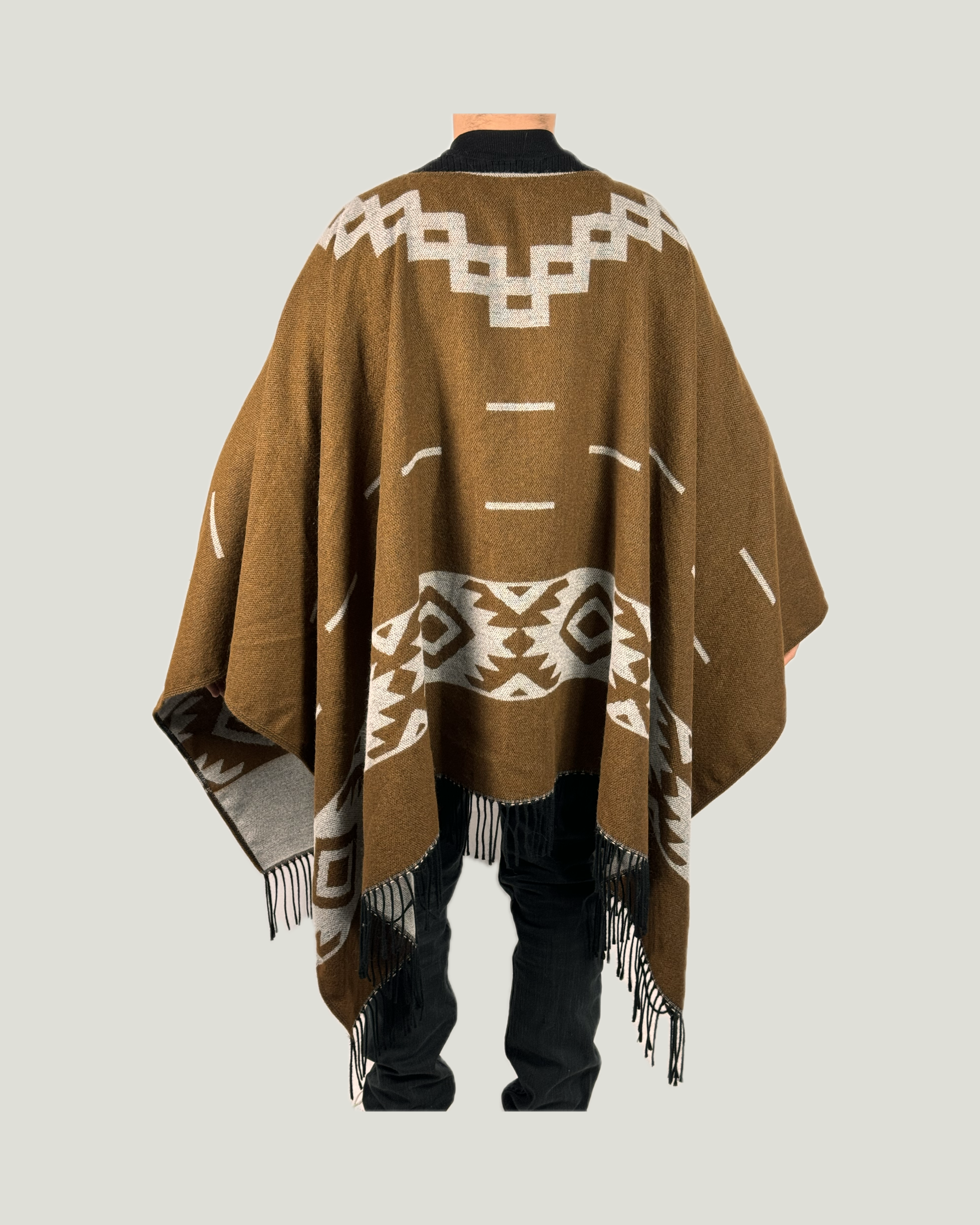 Poncho Western Bruciato - Ghiaccio