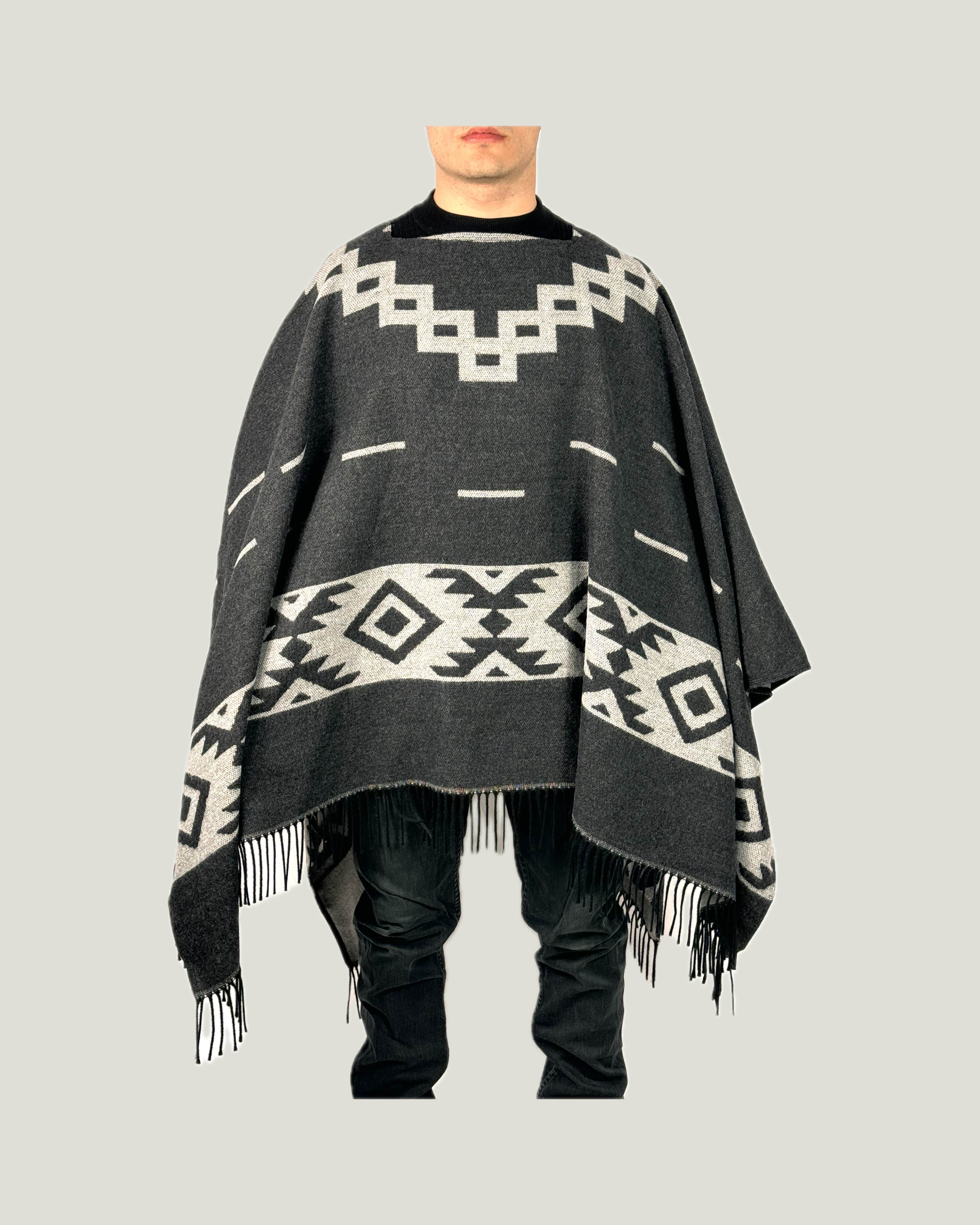 Poncho Western Antracite - Ghiaccio