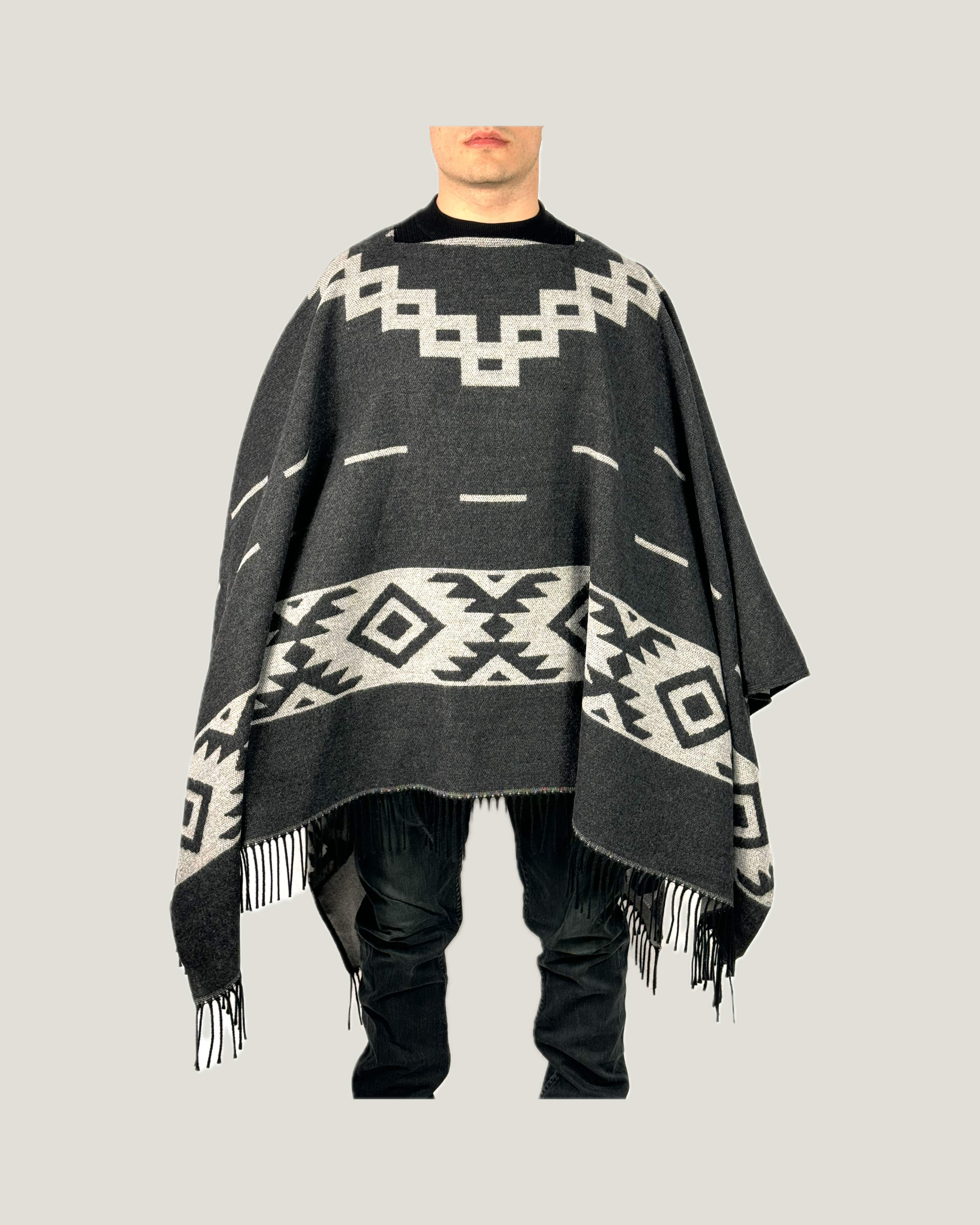 Poncho Western Antracite - Ghiaccio