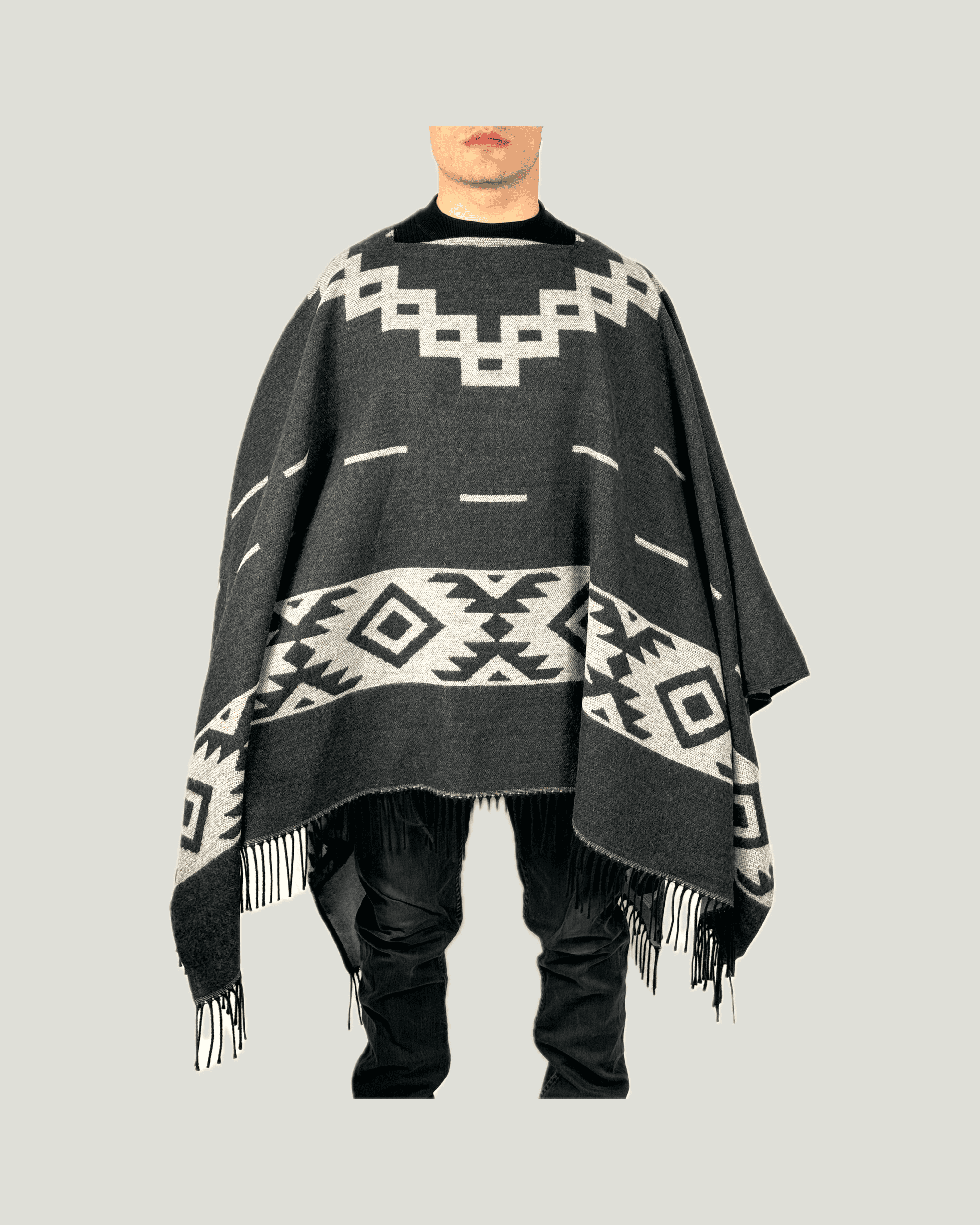 Poncho Western Antracite - Ghiaccio