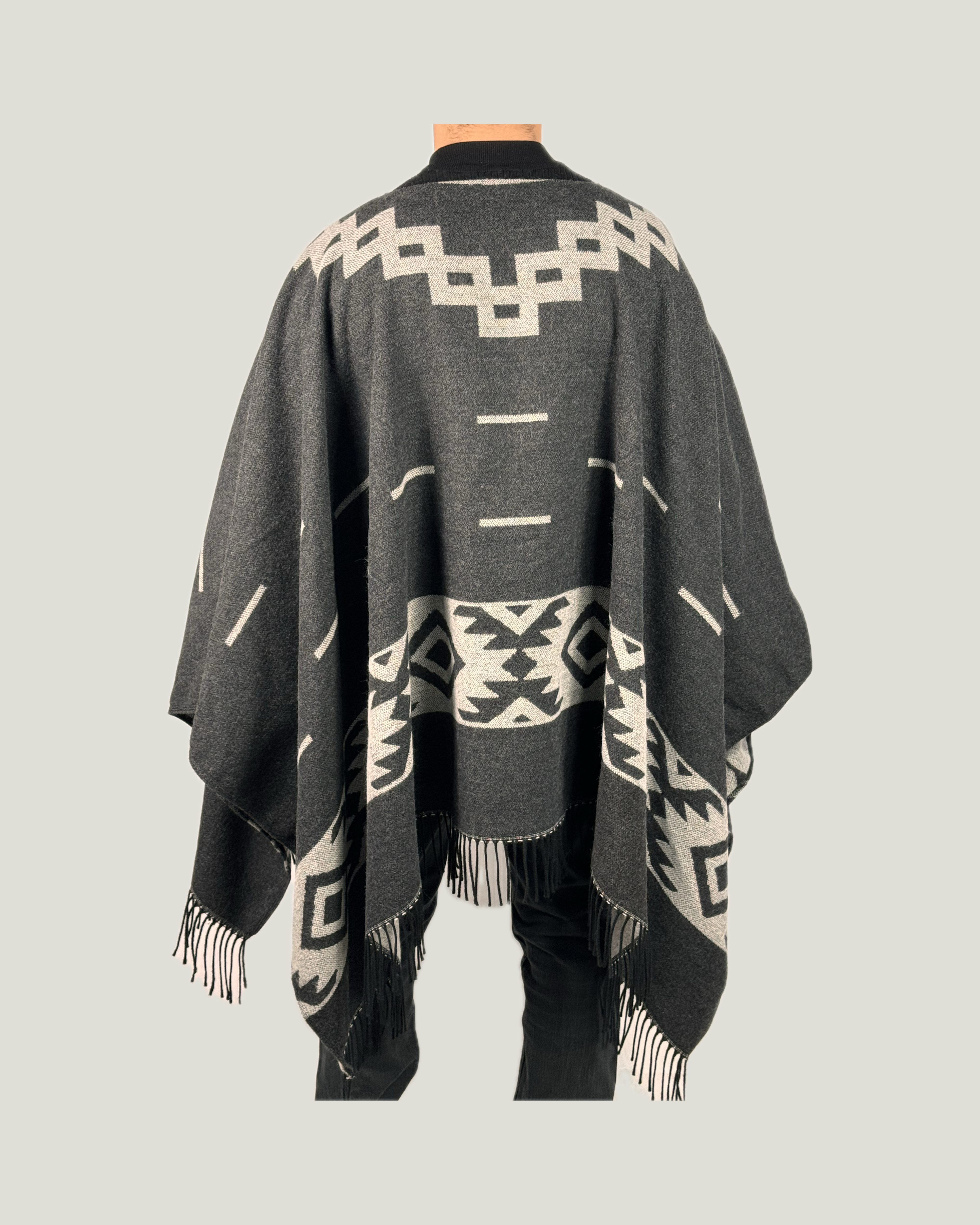 Poncho Western Antracite - Ghiaccio