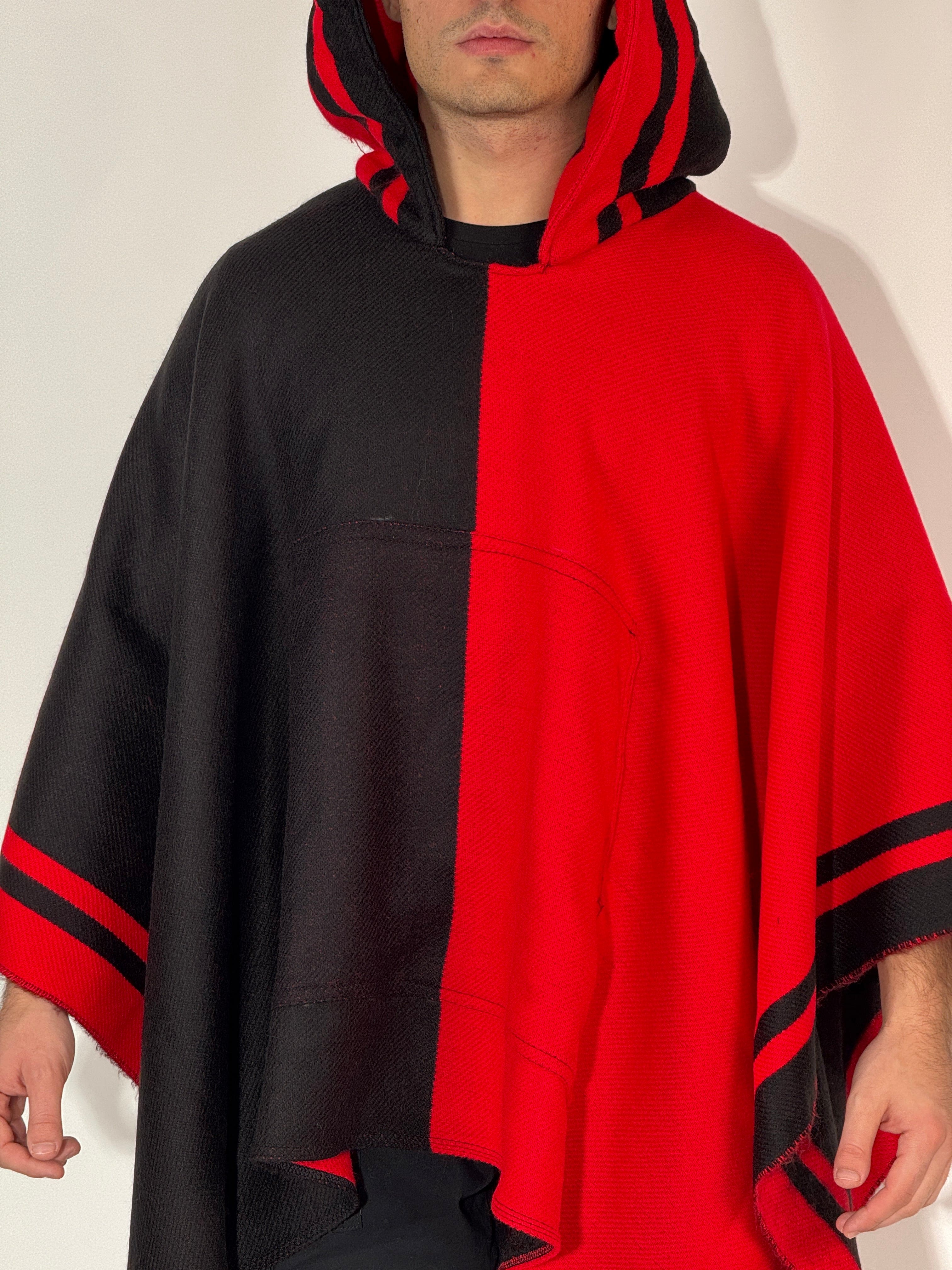 PONCHO DA STADIO - ROSSO NERO