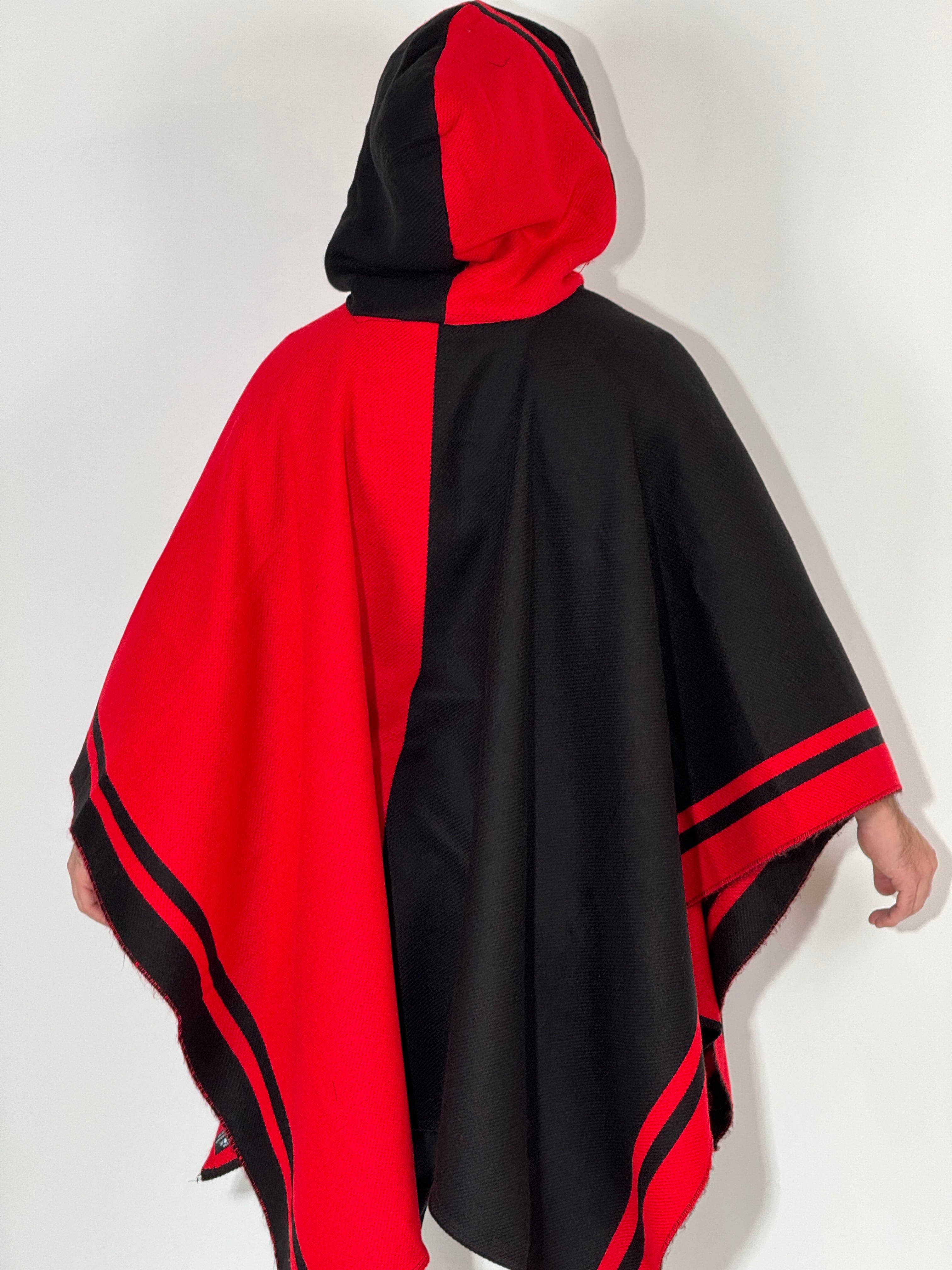 PONCHO DA STADIO - ROSSO NERO