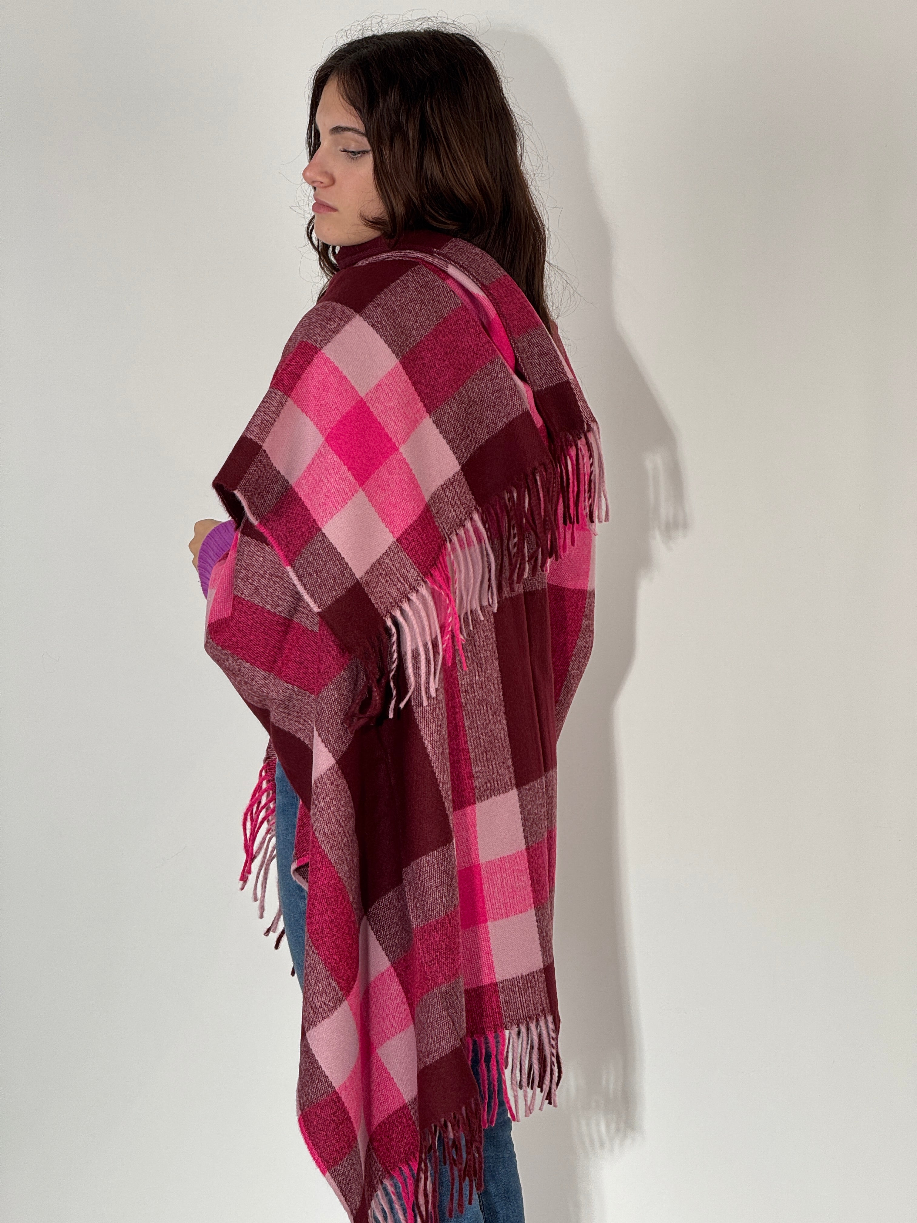 Poncho 996 Bordeaux - Orchidea - Fuxia Melange