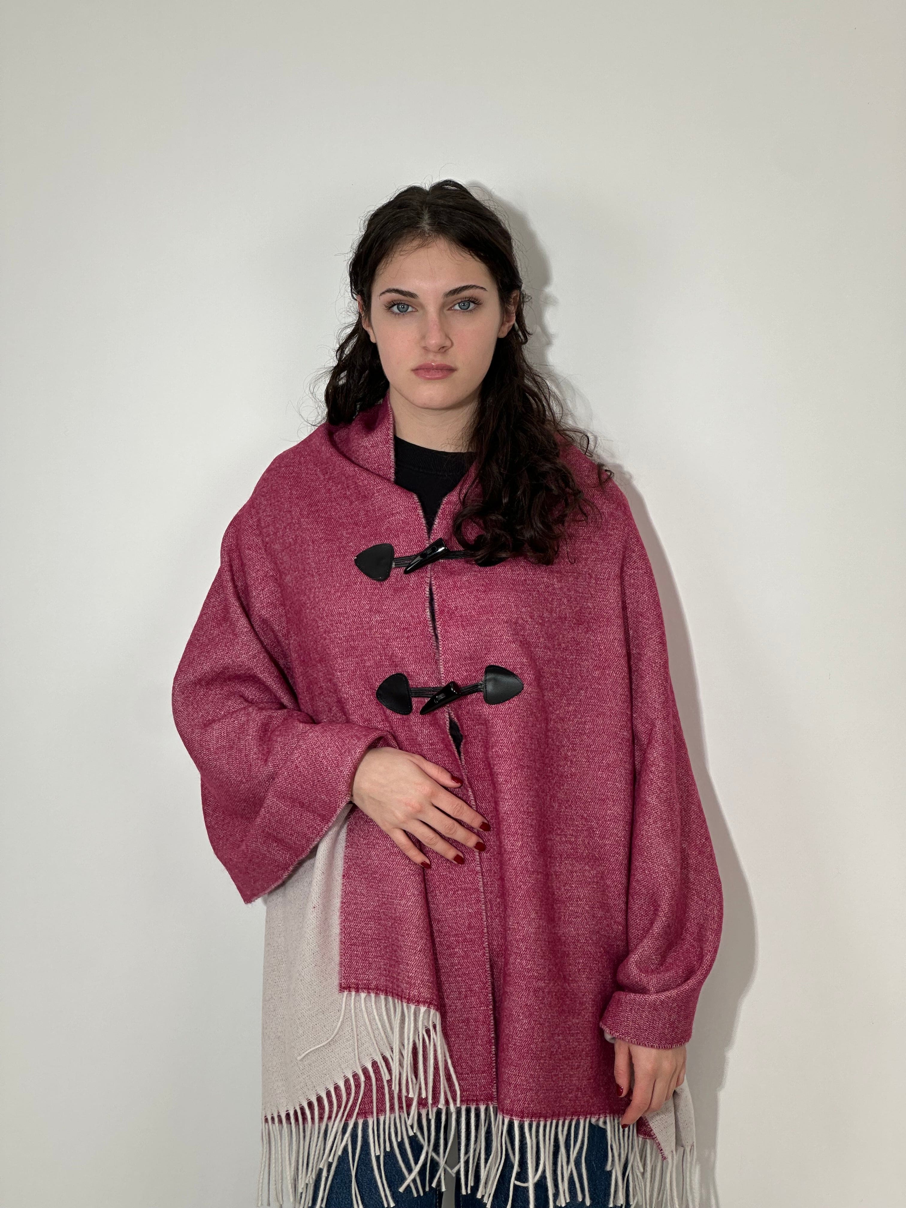 Stola Doubleface con Alamari Vinato - Ghiaccio