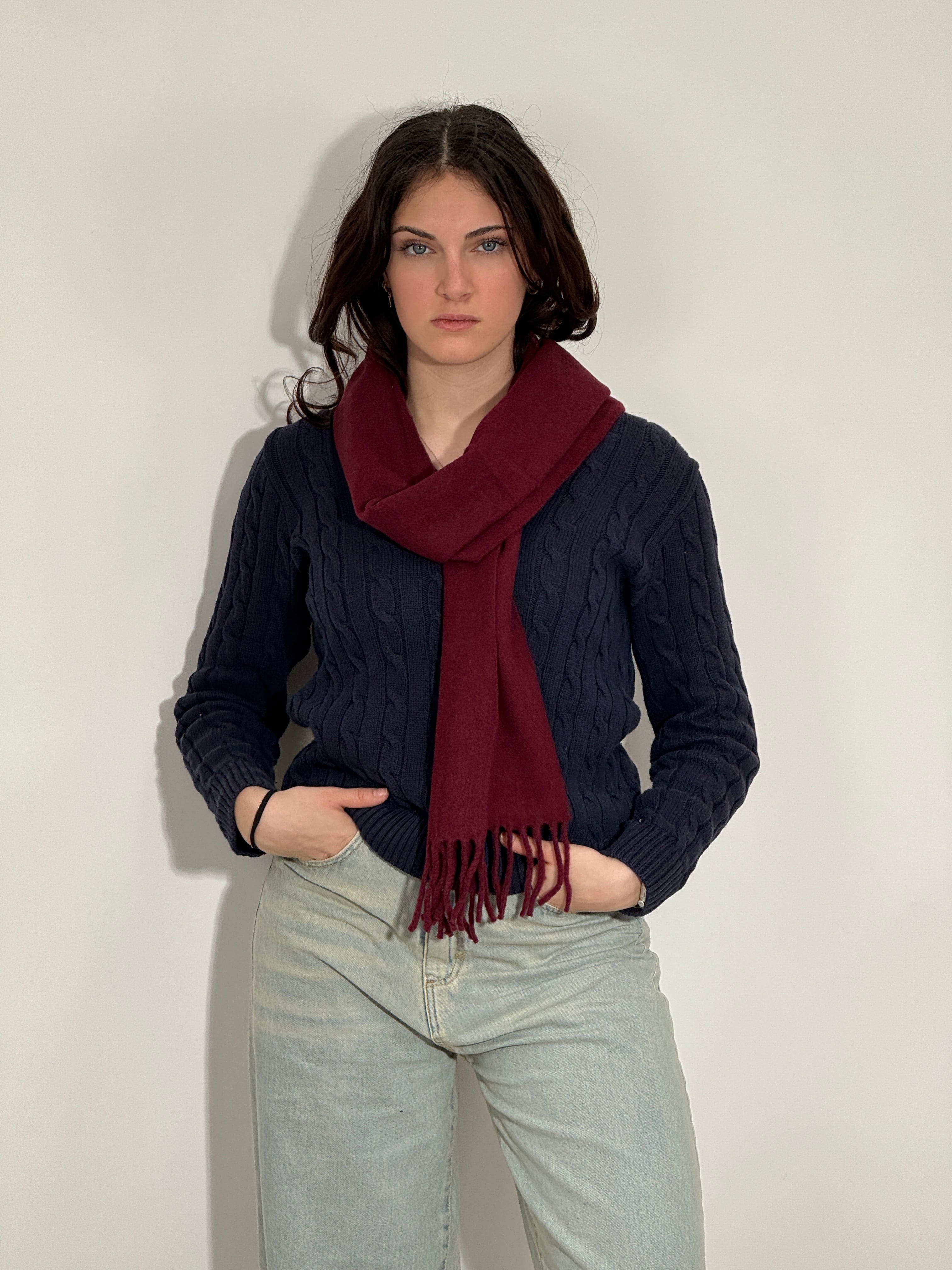 825 Sciarpa Bordeaux Lana