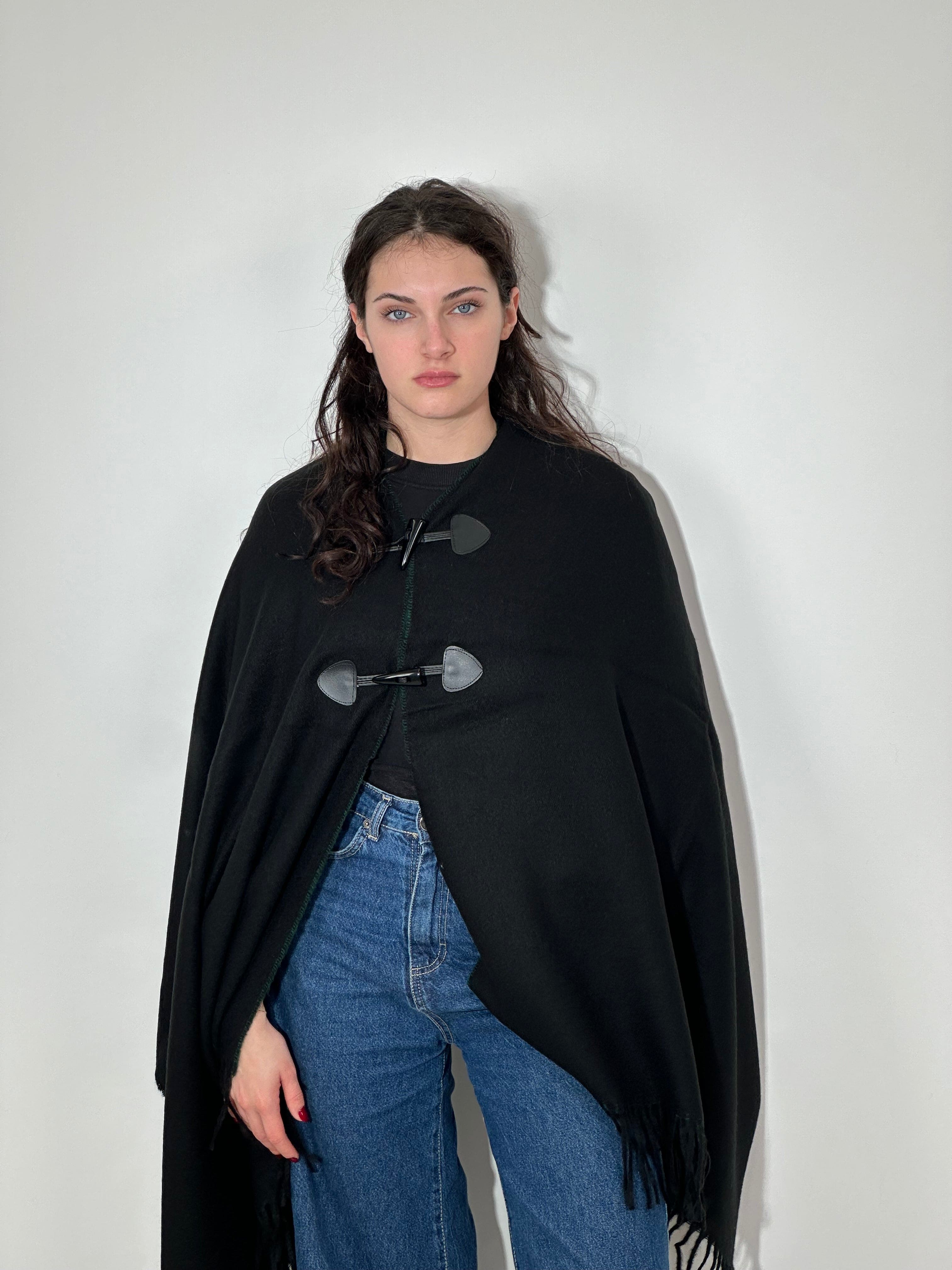 Stola Doubleface con Alamari Nero - Bottiglia