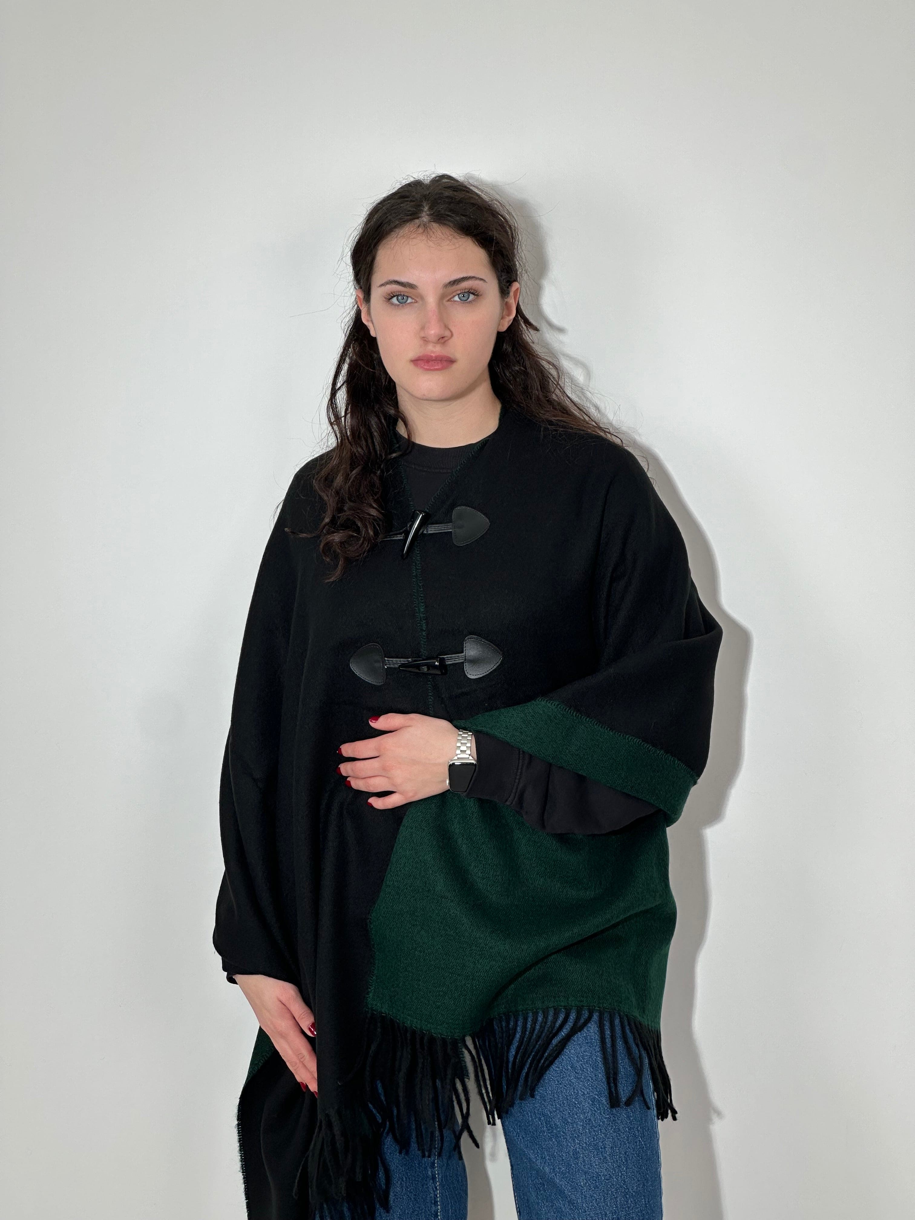 Stola Doubleface con Alamari Nero - Bottiglia