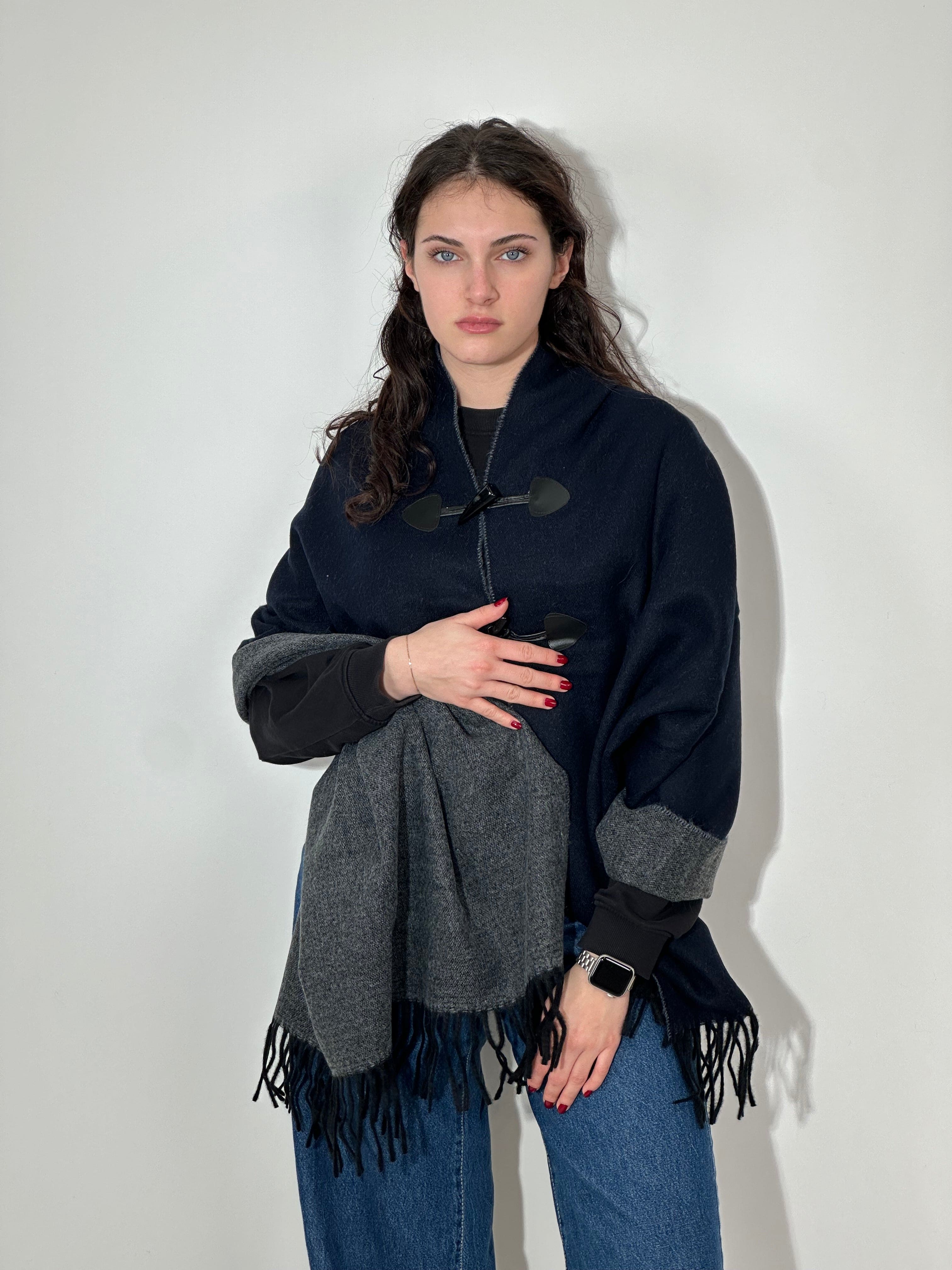 Stola Doubleface con Alamari Bluemarine - Grigio