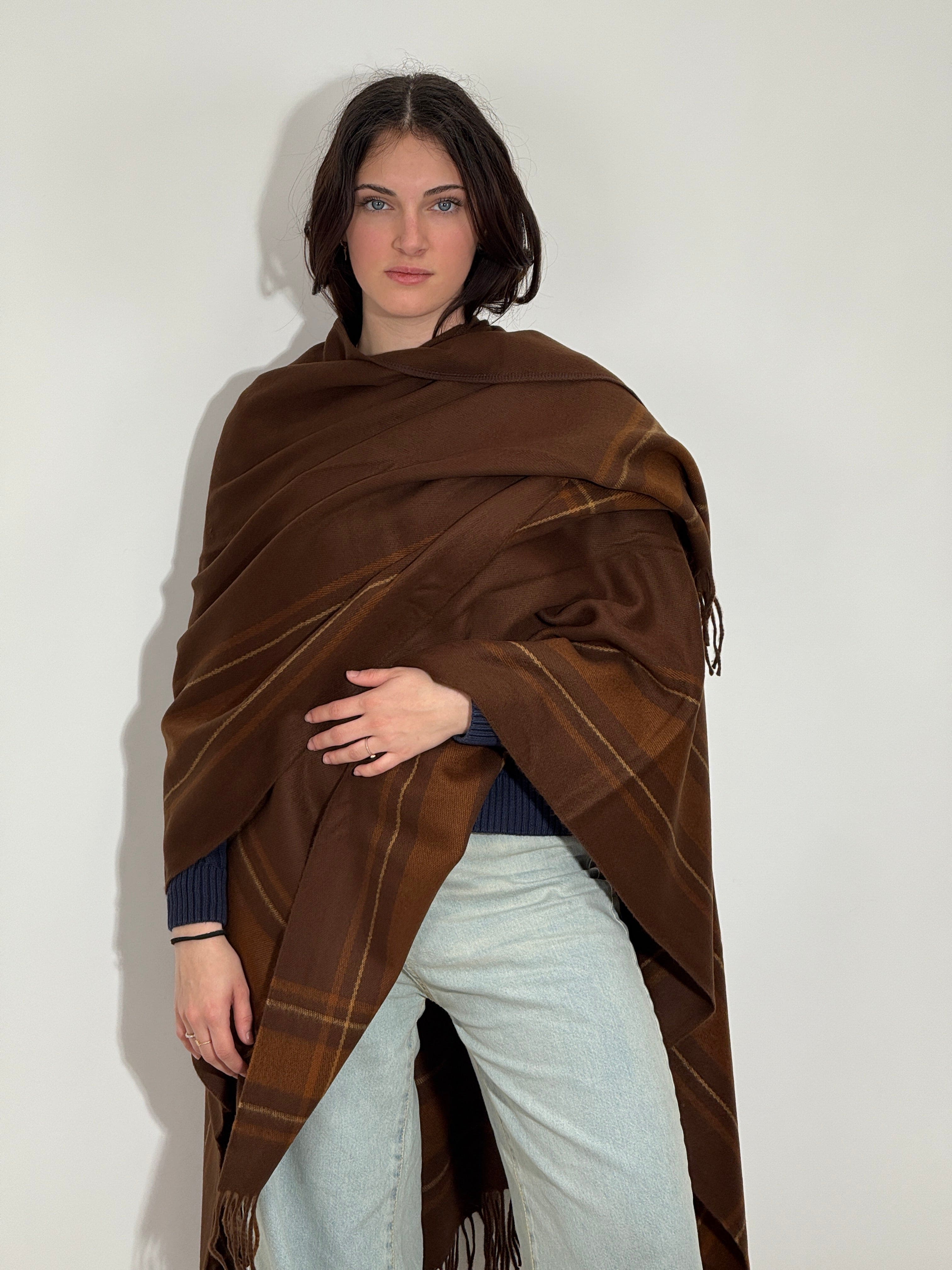 Poncho 935 Balze Sigaro Bruciato