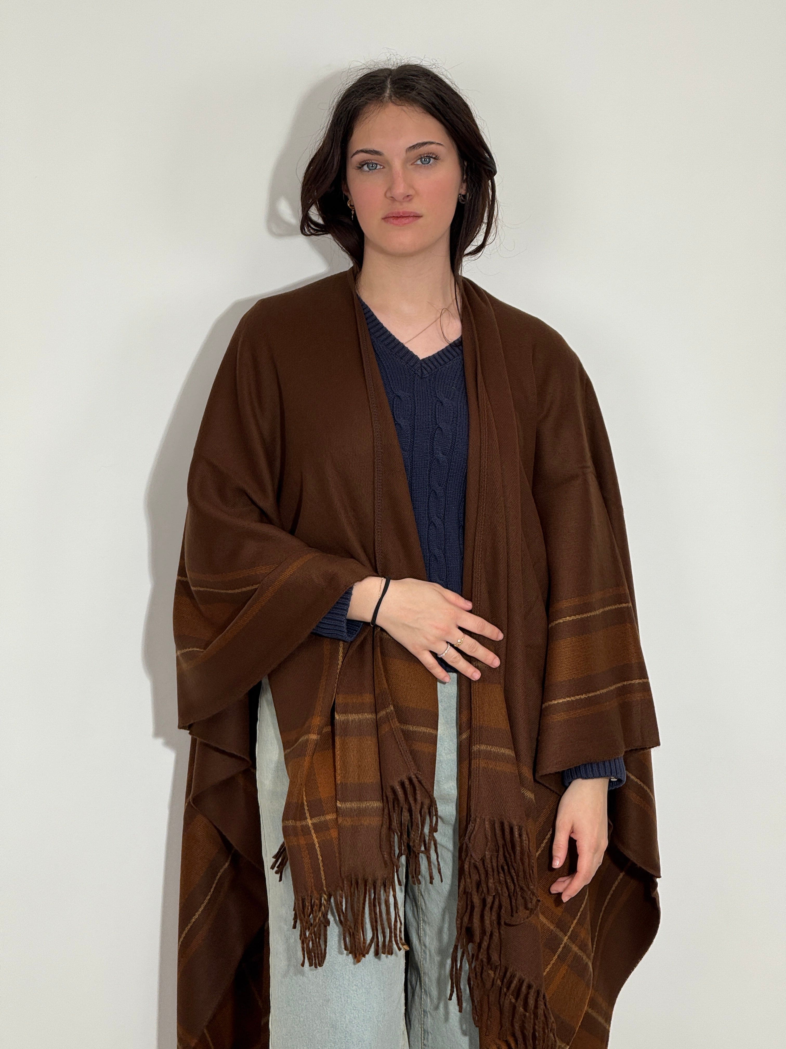 Poncho 935 Balze Sigaro Bruciato