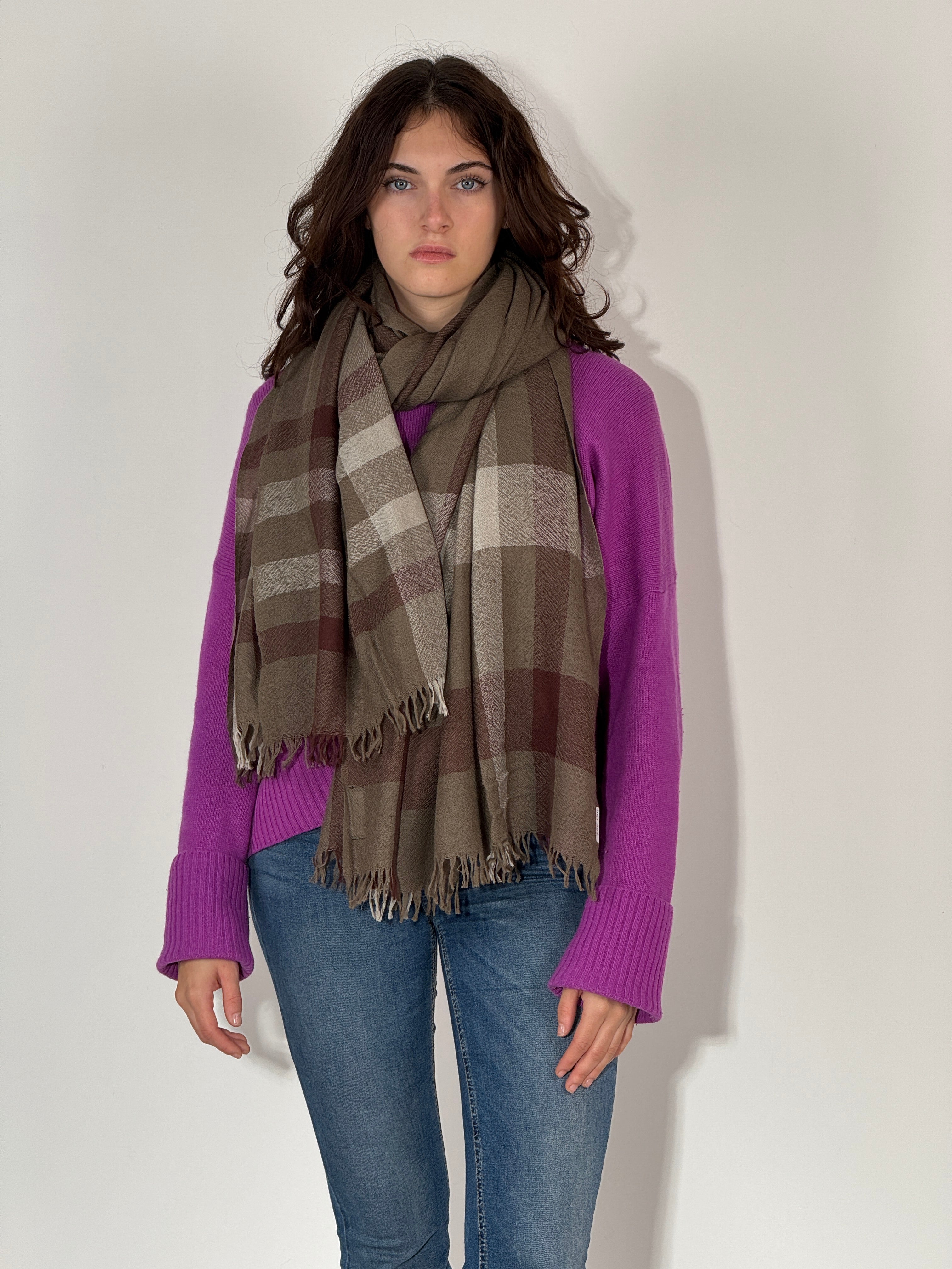 Stola 100% Cashmere Fango - Caffè - Pietra