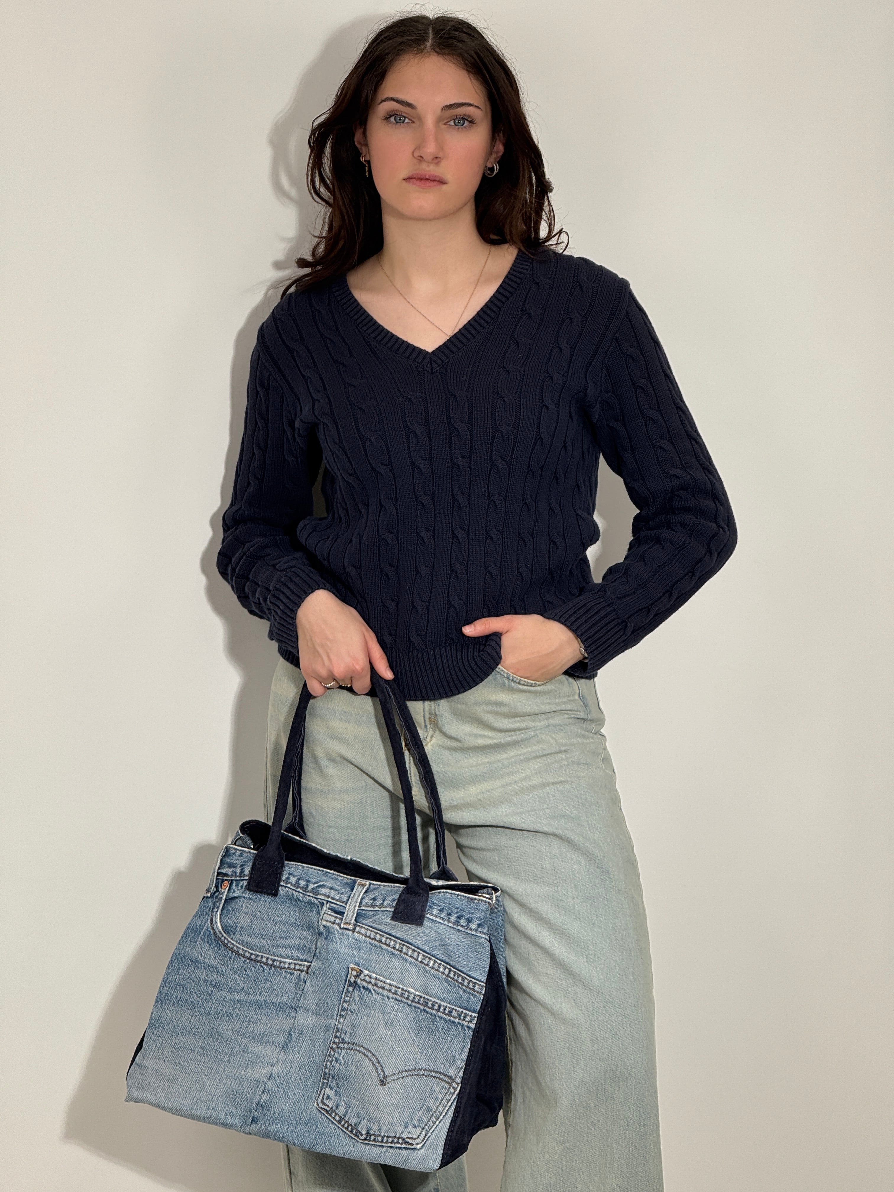 4007 Borsa Jeans Camoscio Blu