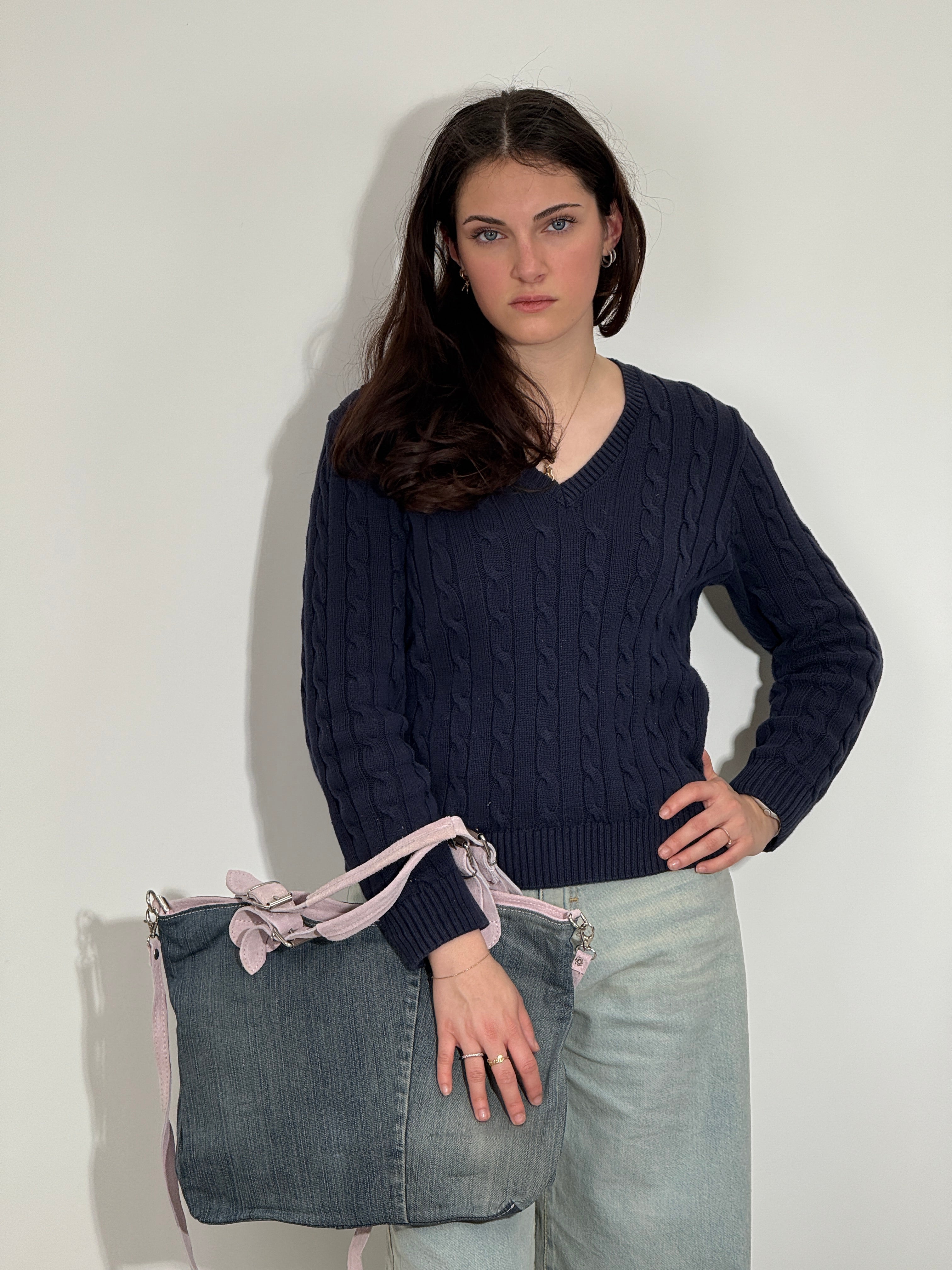 4026 Borsa Jeans Camoscio Rosa