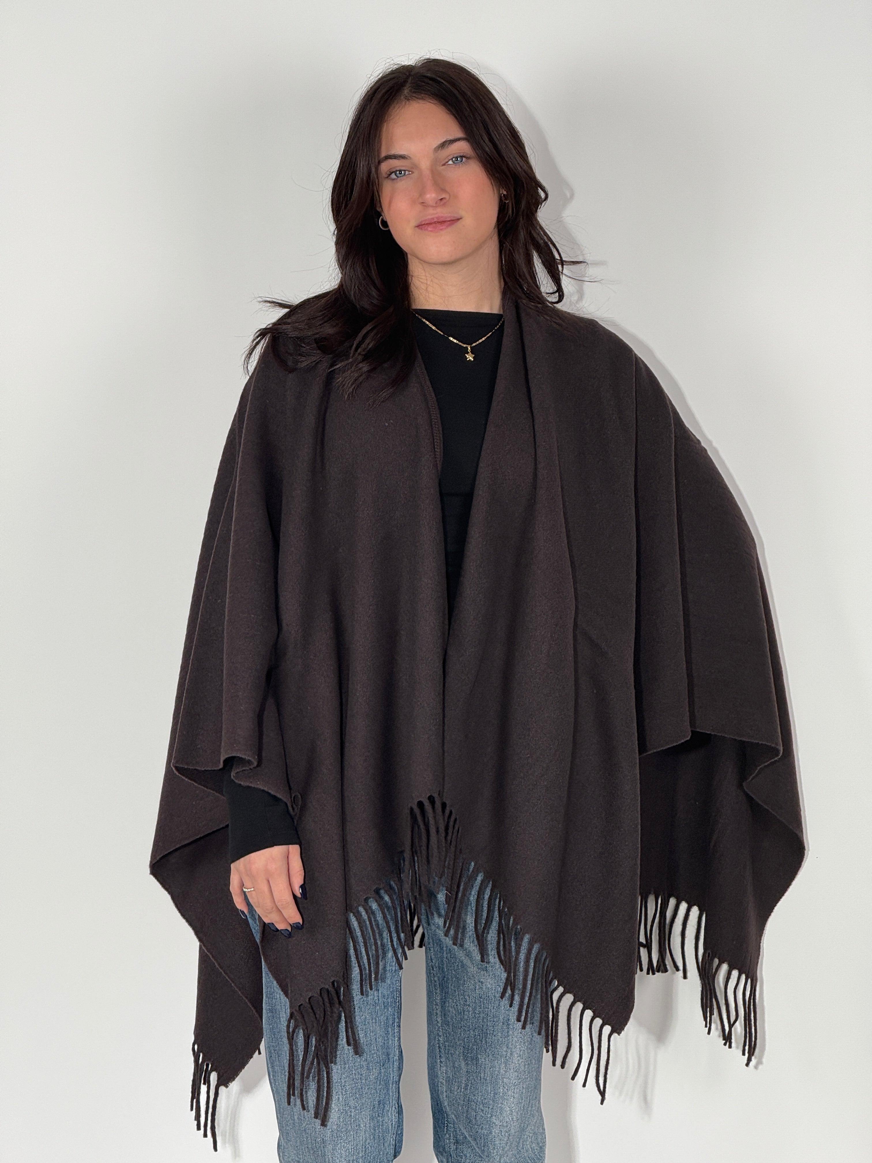 Poncho in Lana - Castoro