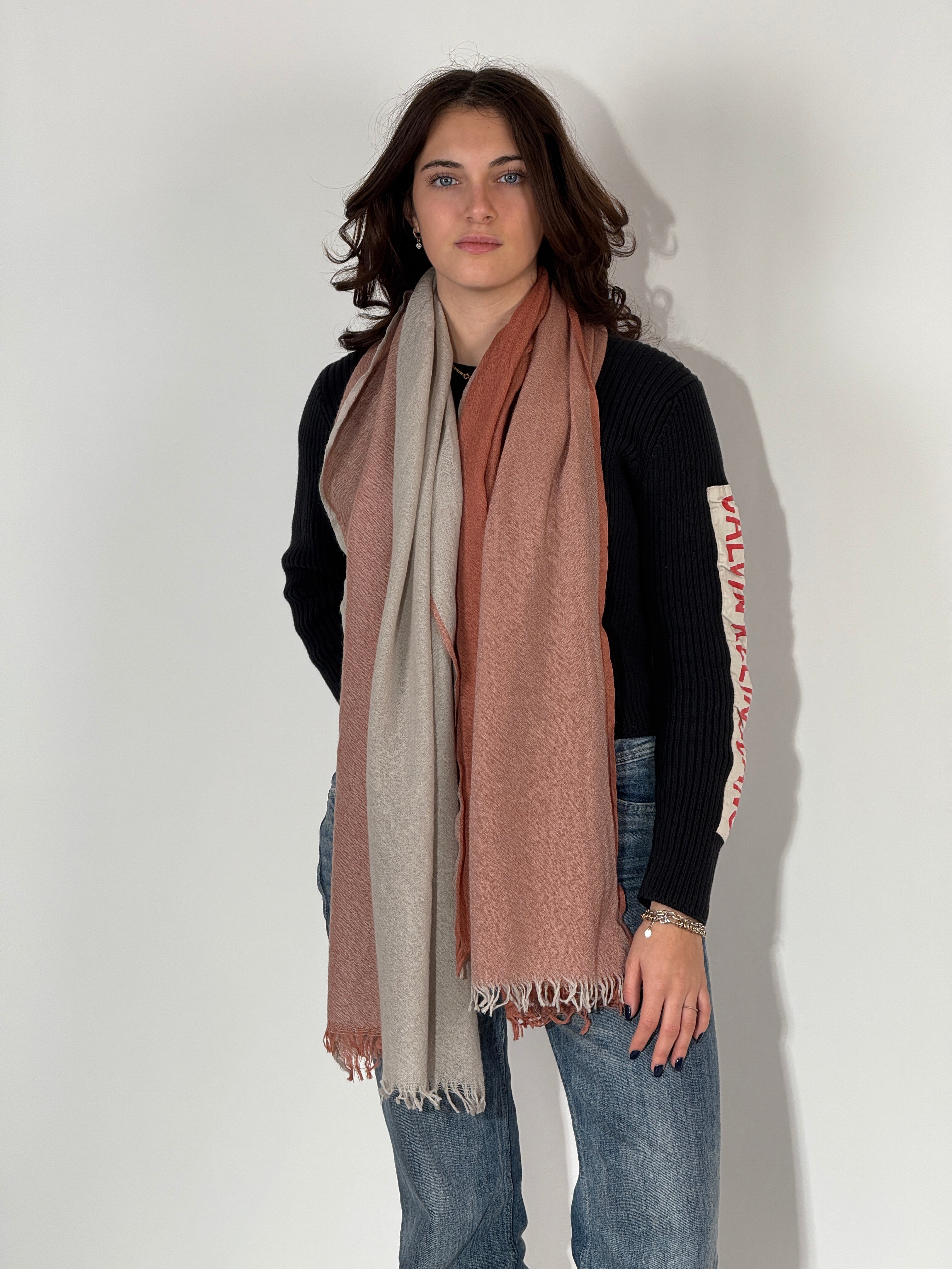 Stola 100% Cashmere - Rame Pietra