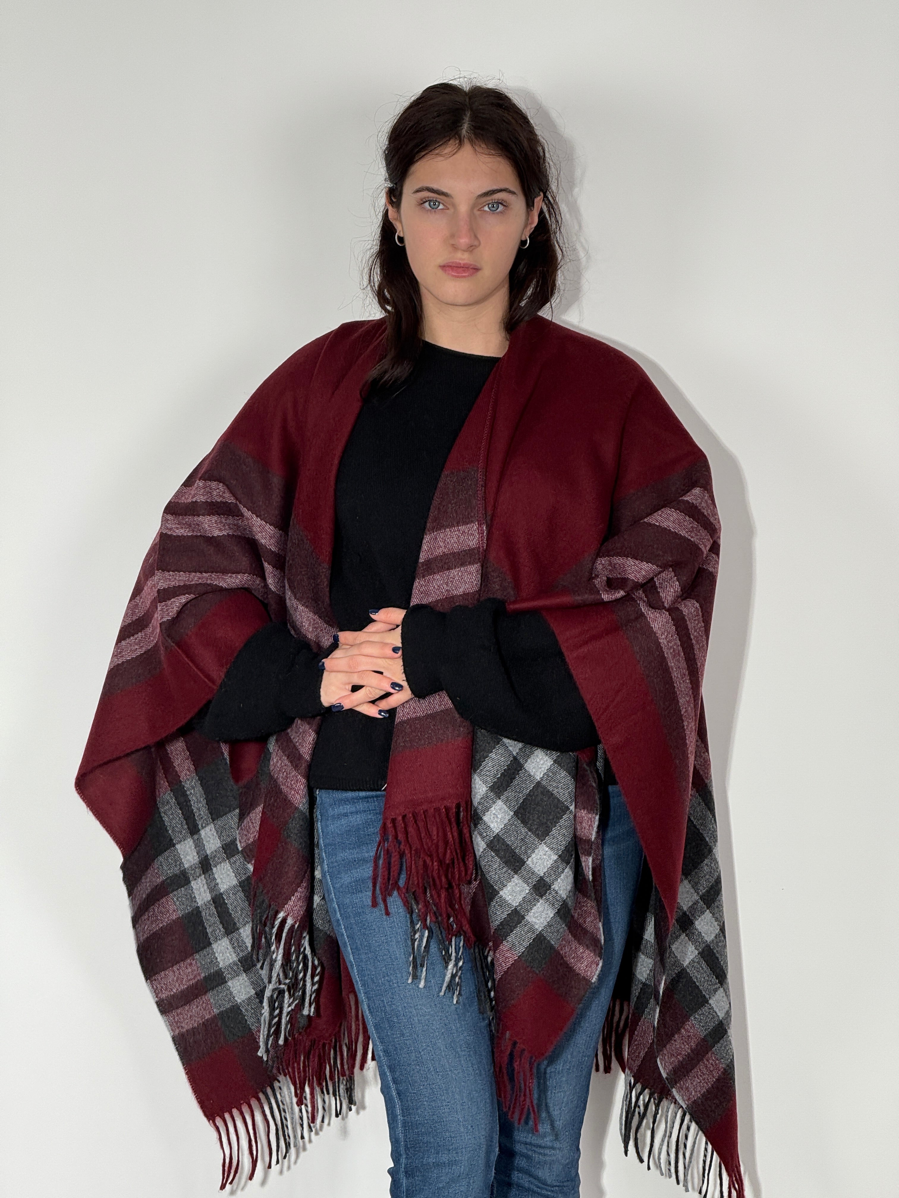 Poncho Righe 940 Bordeaux-Mora