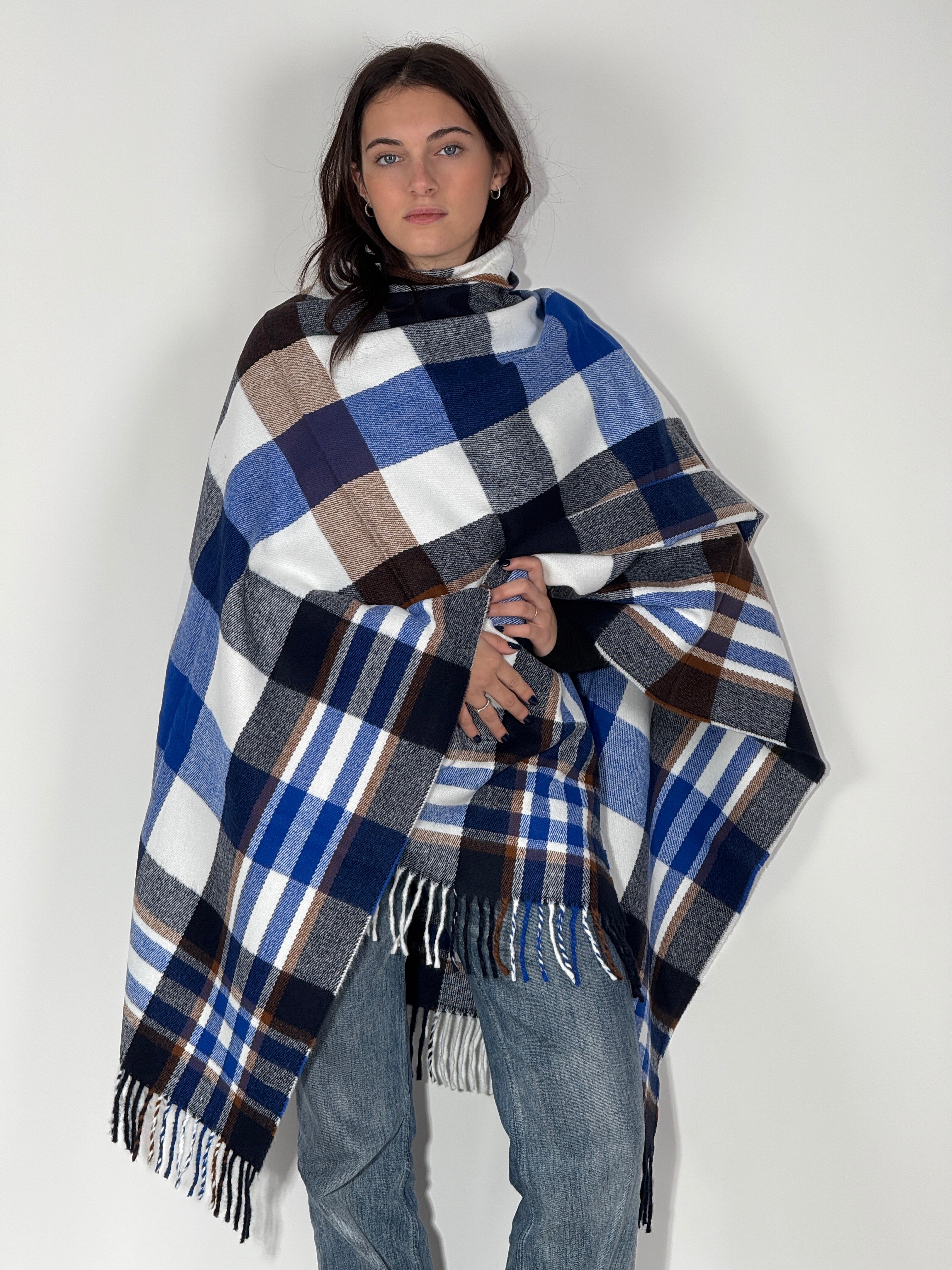 Poncho 975 Blu Marine - Royal - Ottico