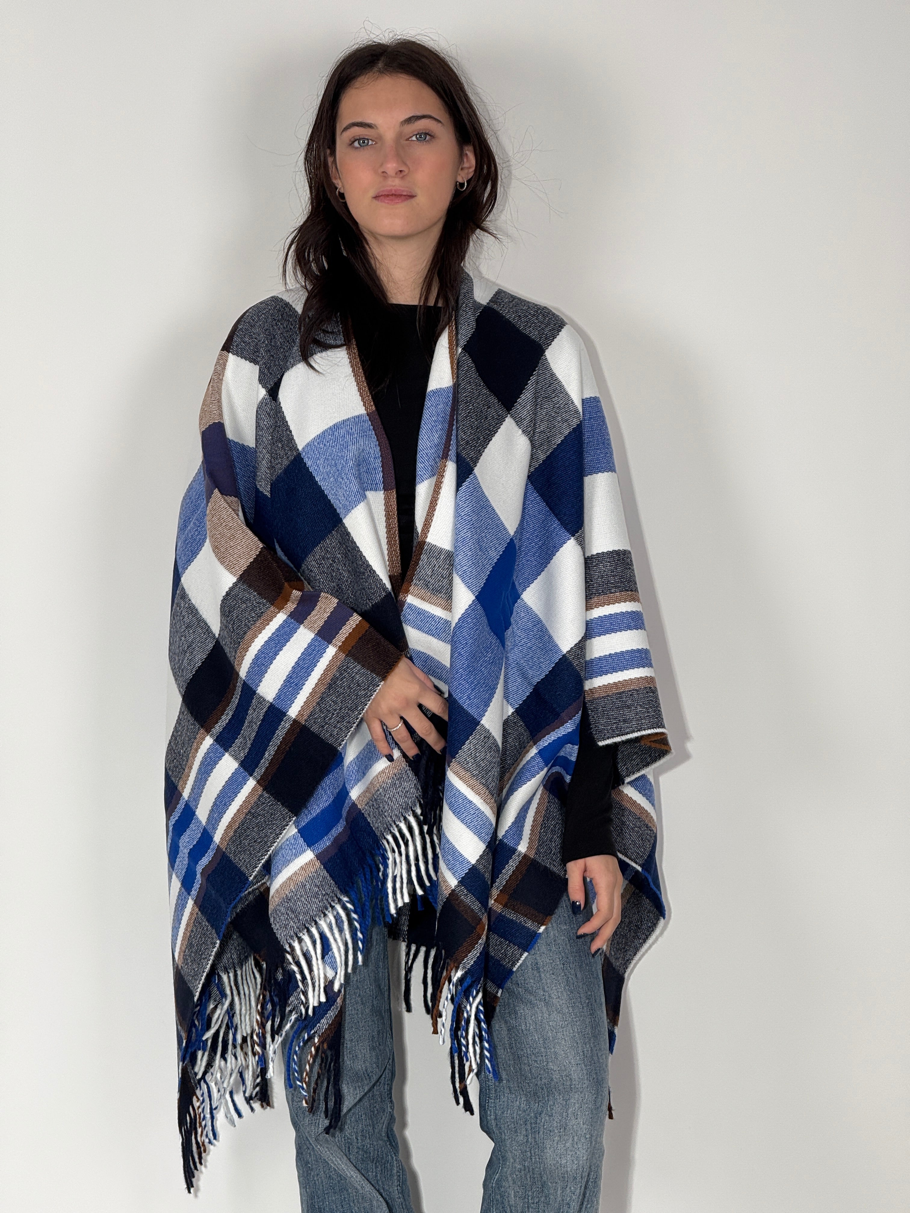 Poncho 975 Blu Marine - Royal - Ottico