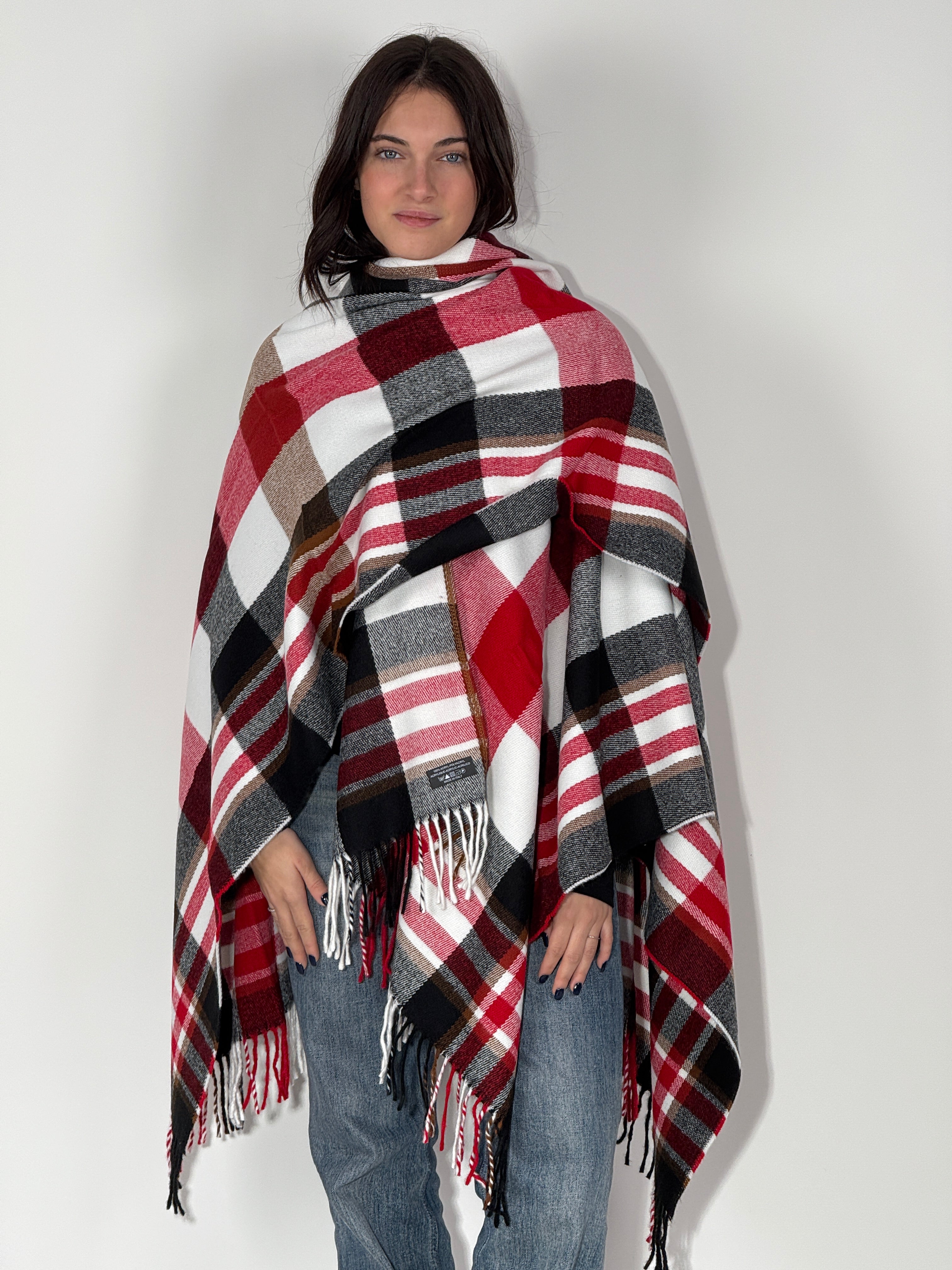 Poncho 975 Nero - Rosso - Ottico