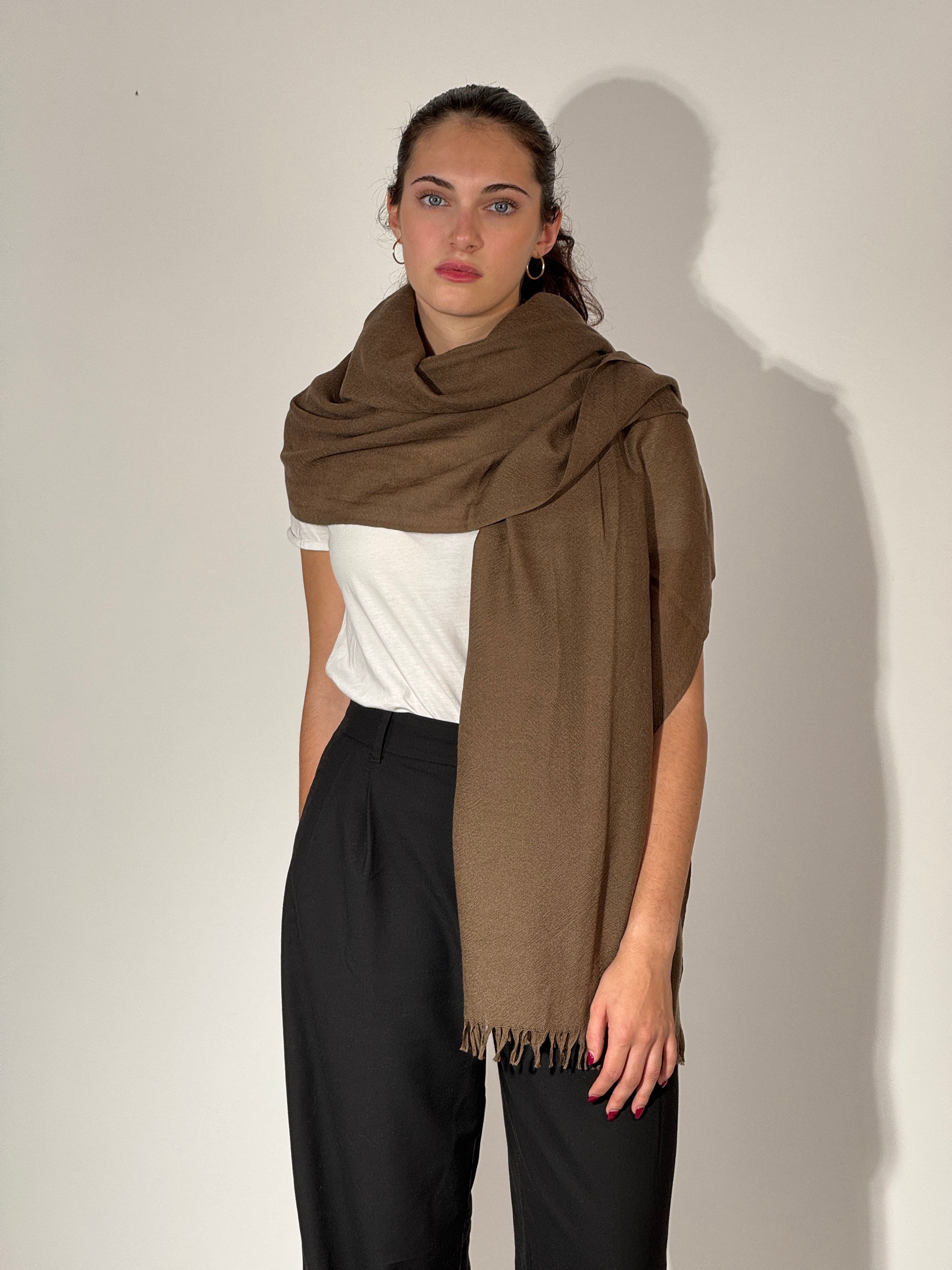 Stola 100% Cashmere Tortora