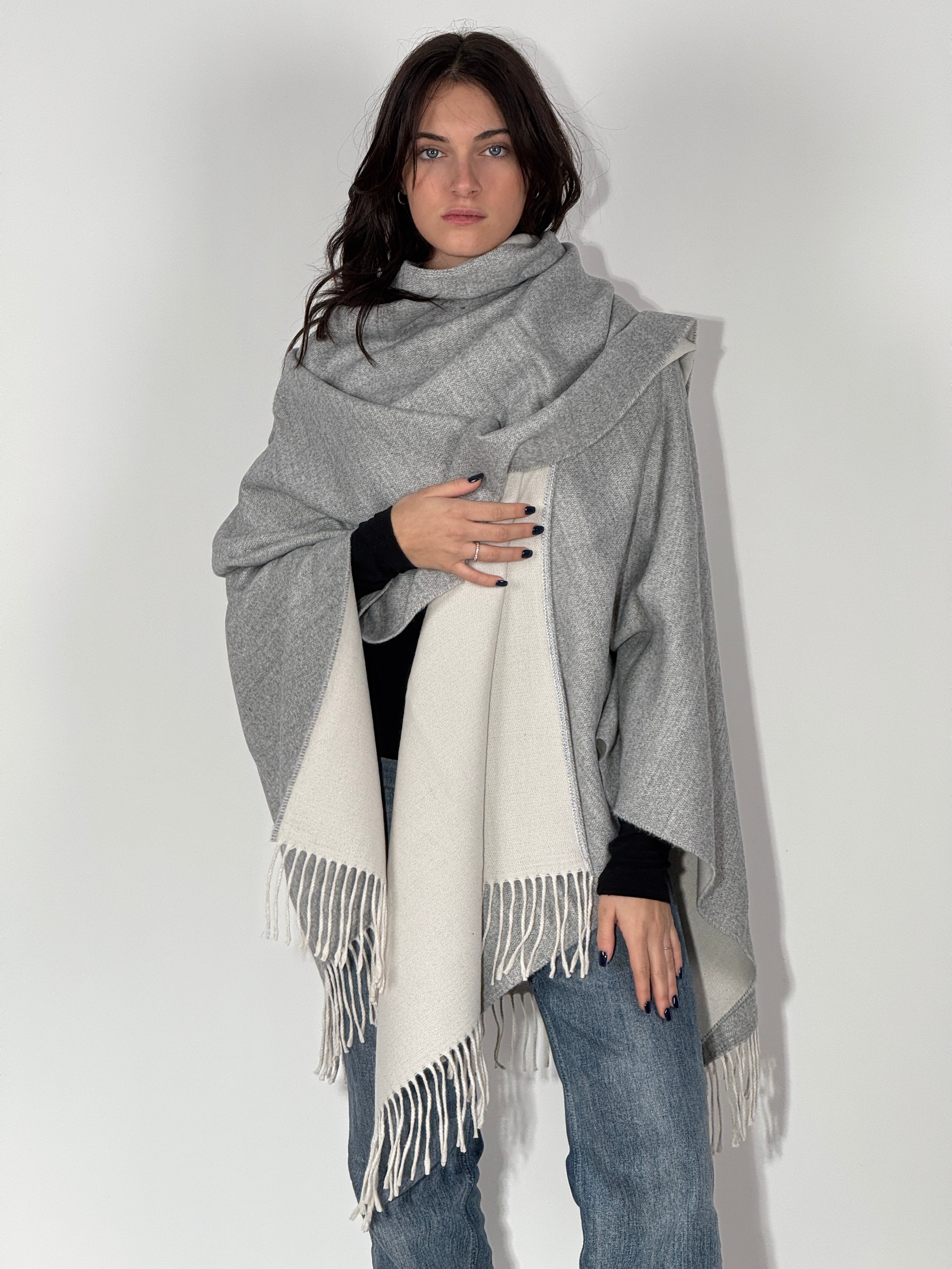 Poncho Double Face 960 Grigio