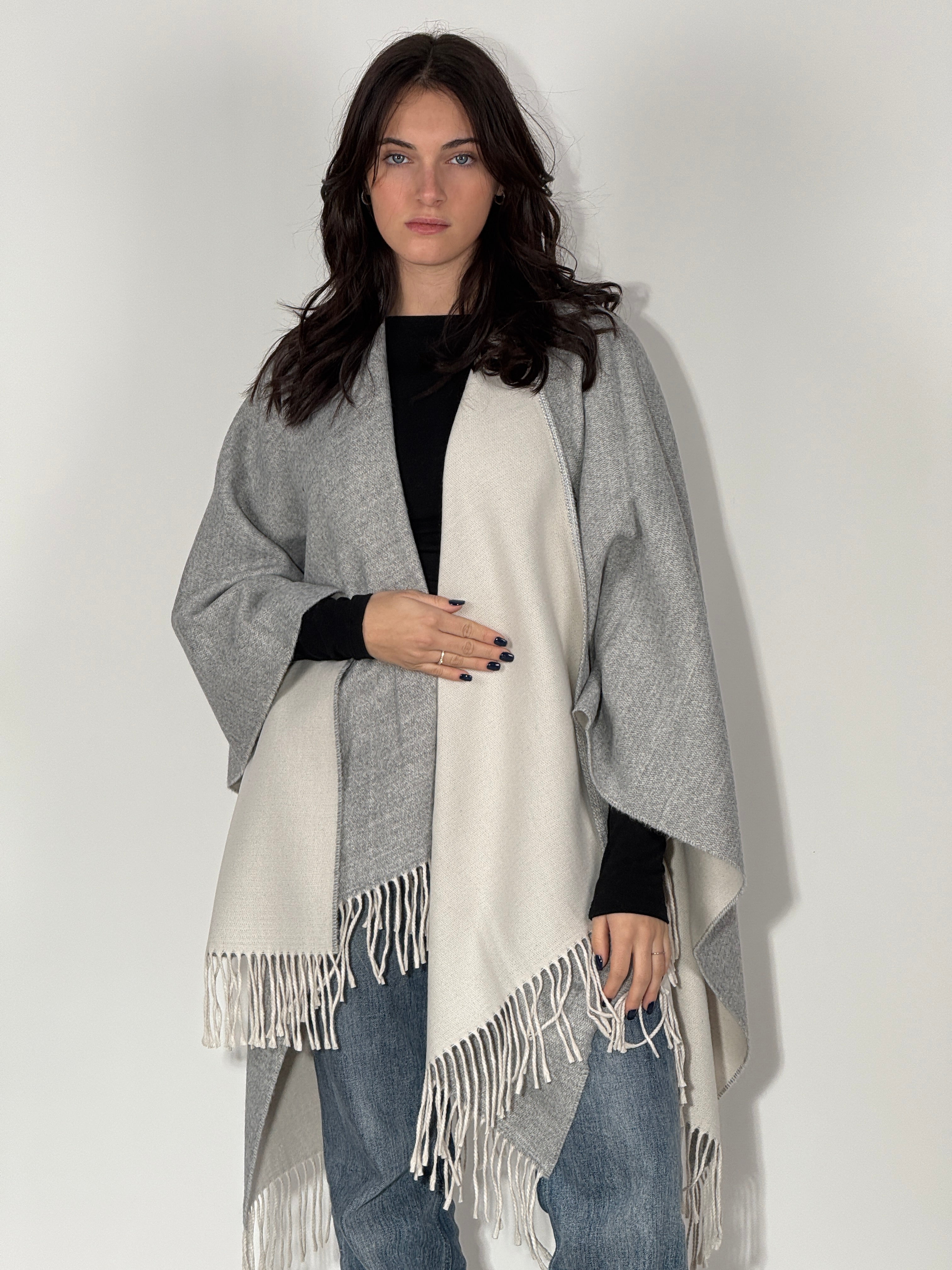 Poncho Double Face 960 Grigio