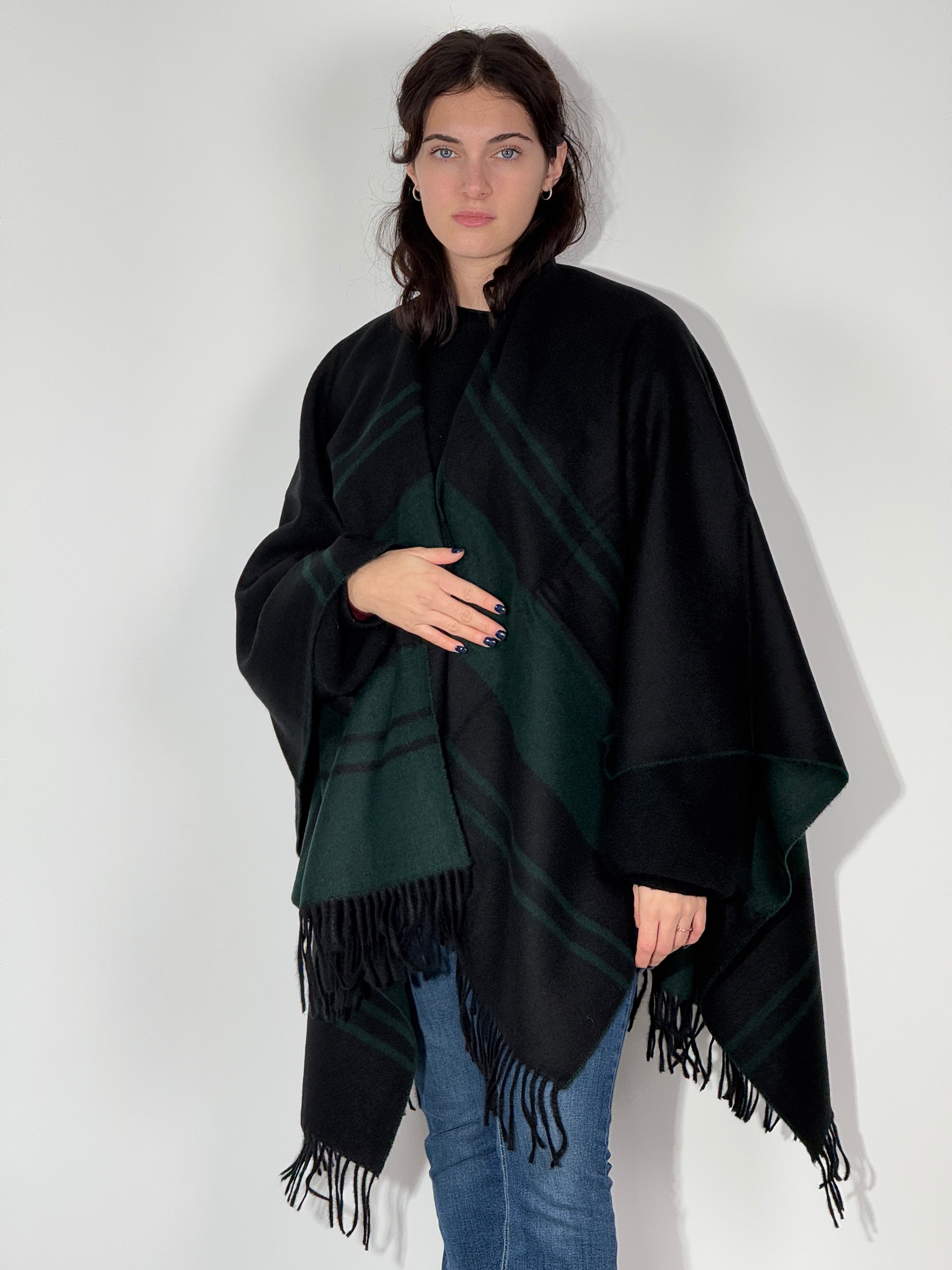 Poncho Double Face 970 Nero-Bottiglia