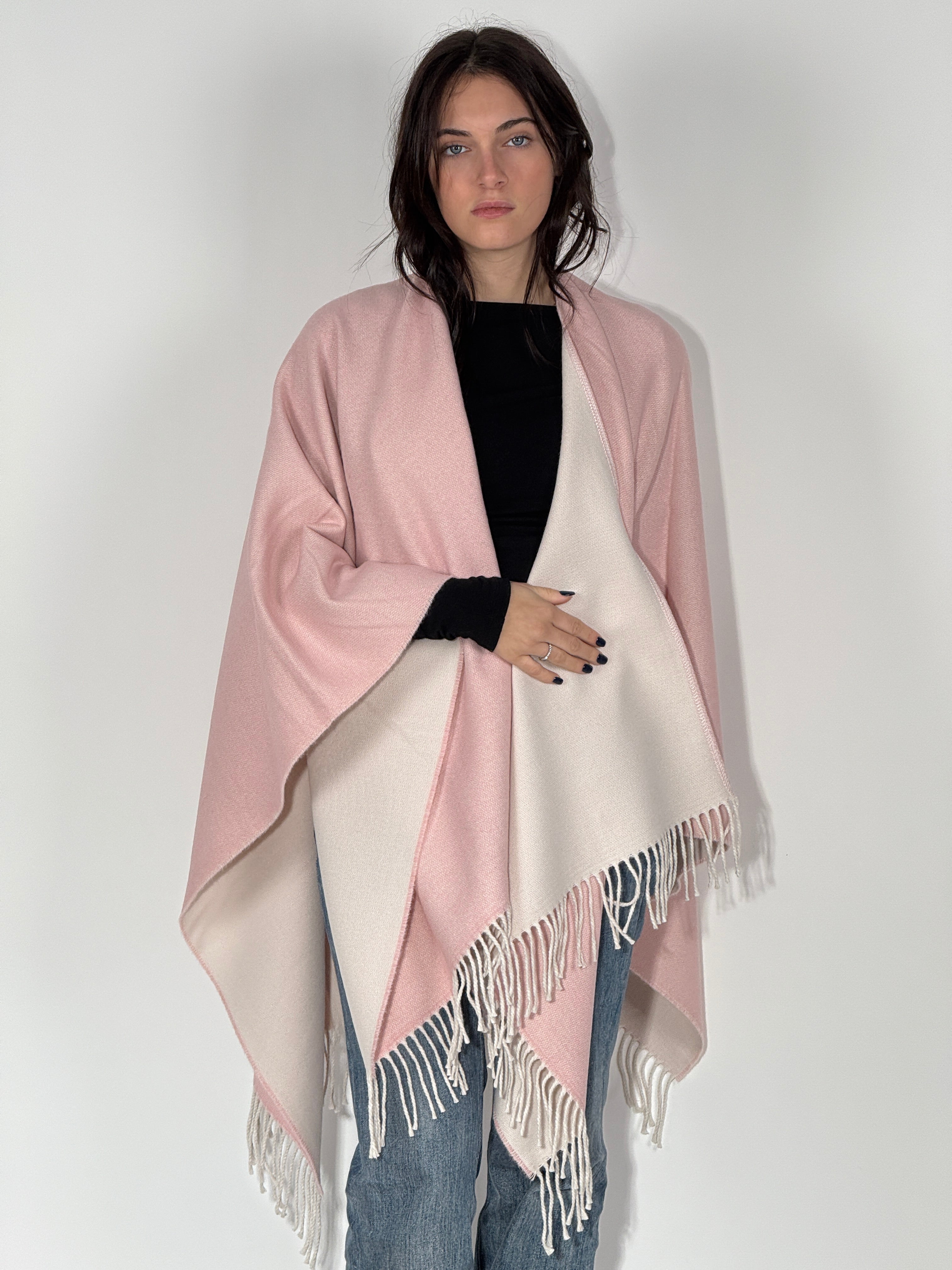 Poncho Double Face 960 Rosa