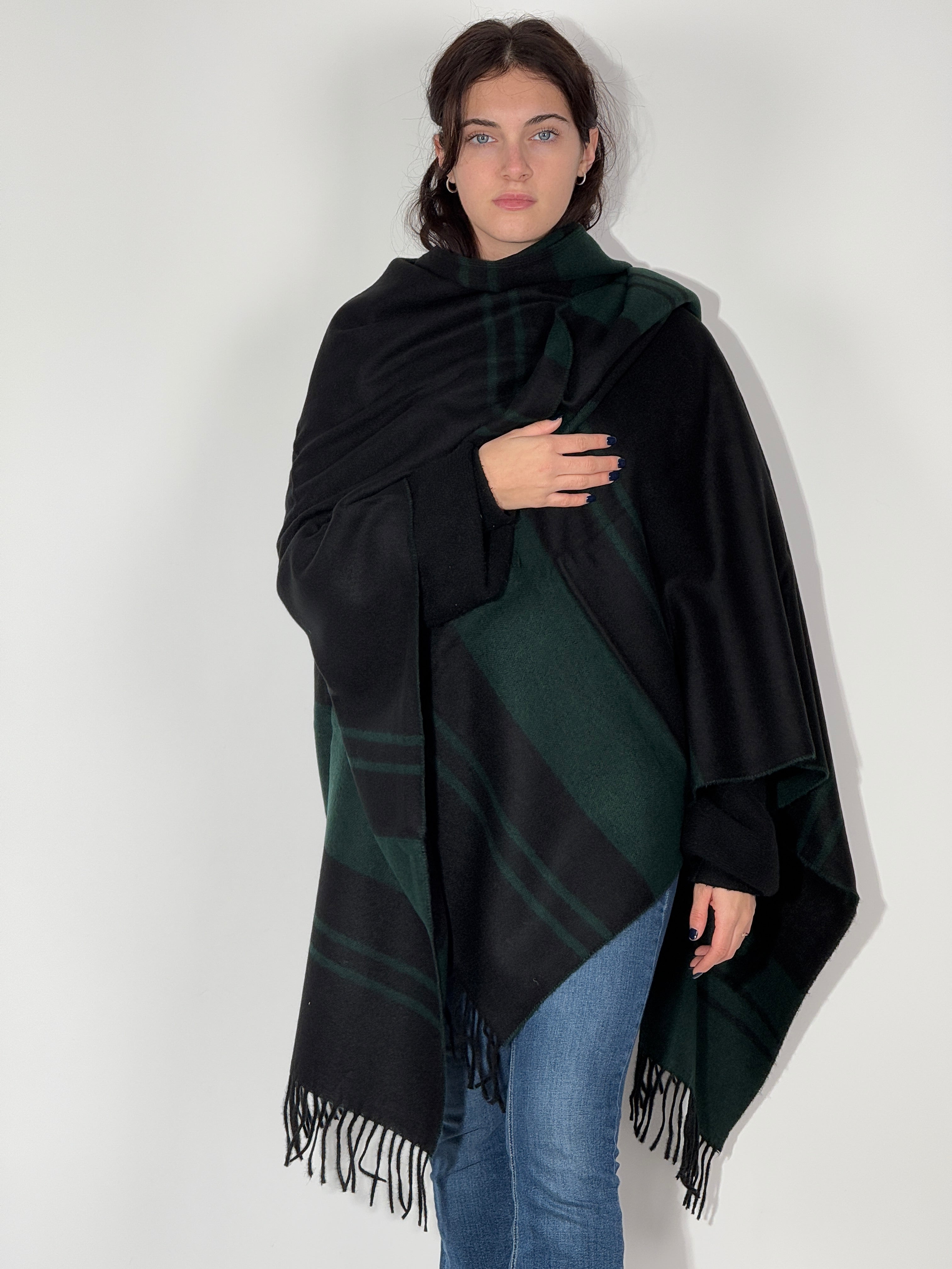 Poncho Double Face 970 Nero-Bottiglia