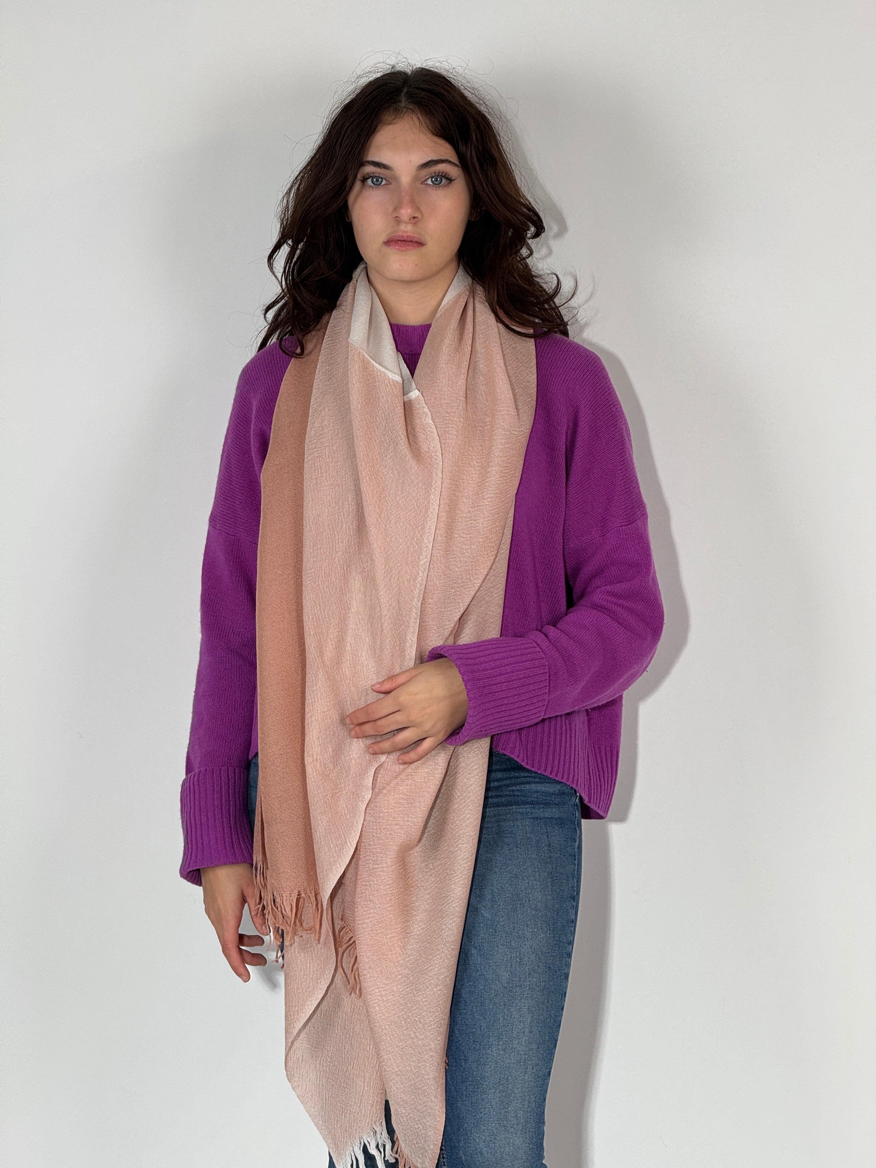 Stola 100% Cashmere Rame - Ghiaccio