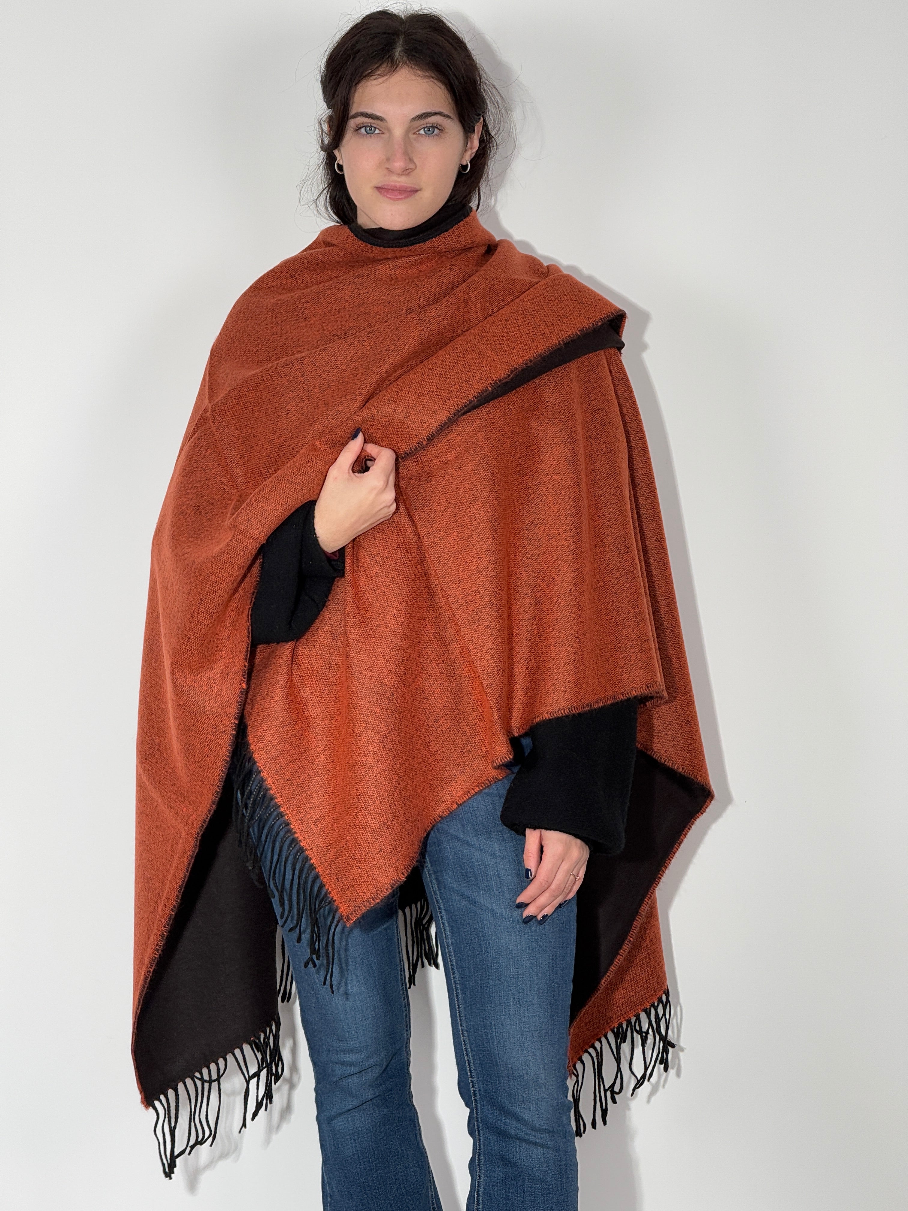 Poncho Double Face 924 Castoro - Aragosta