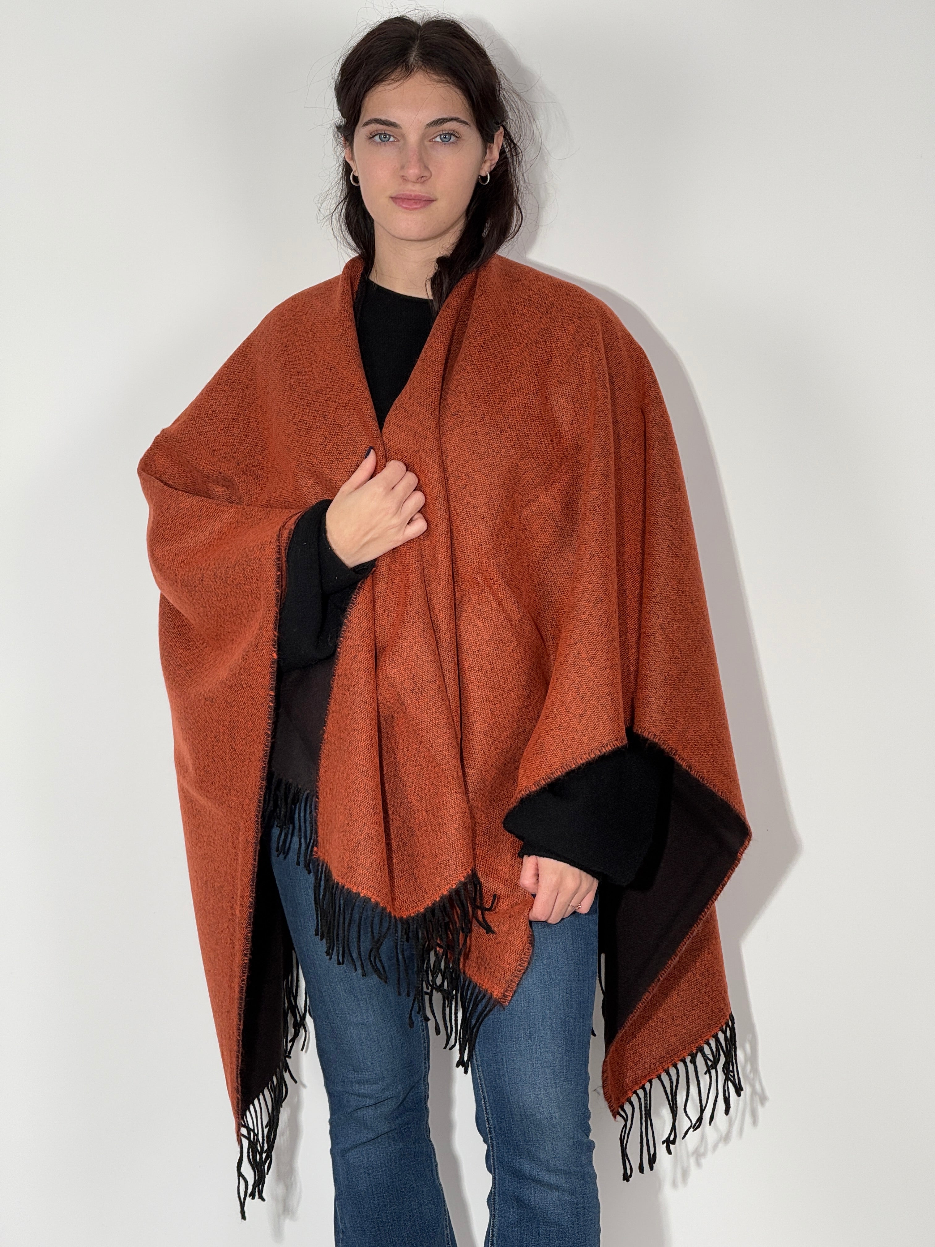 Poncho Double Face 924 Castoro - Aragosta