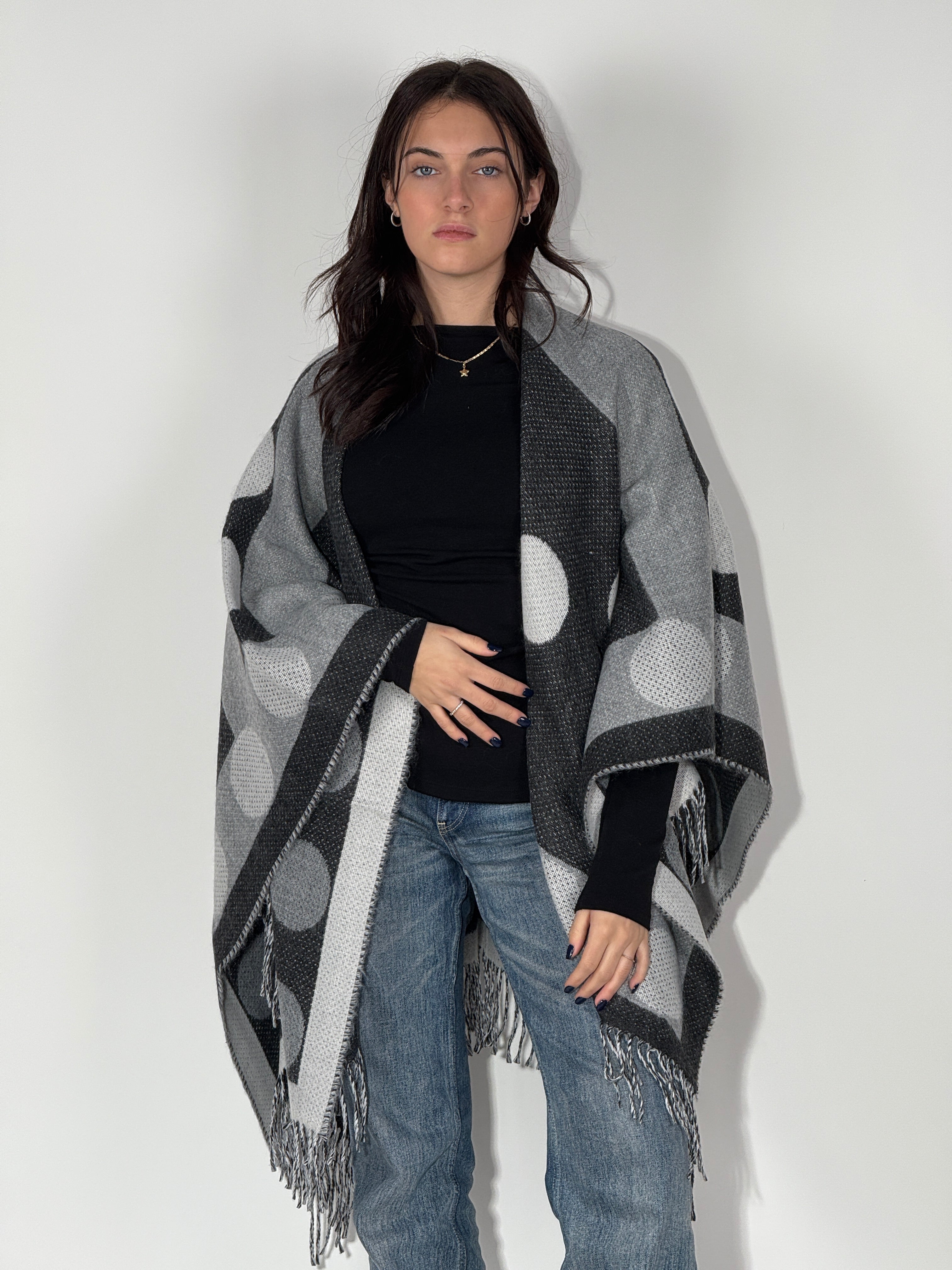 Poncho Pois 1005 Antracite/Grigio/Ghiaccio