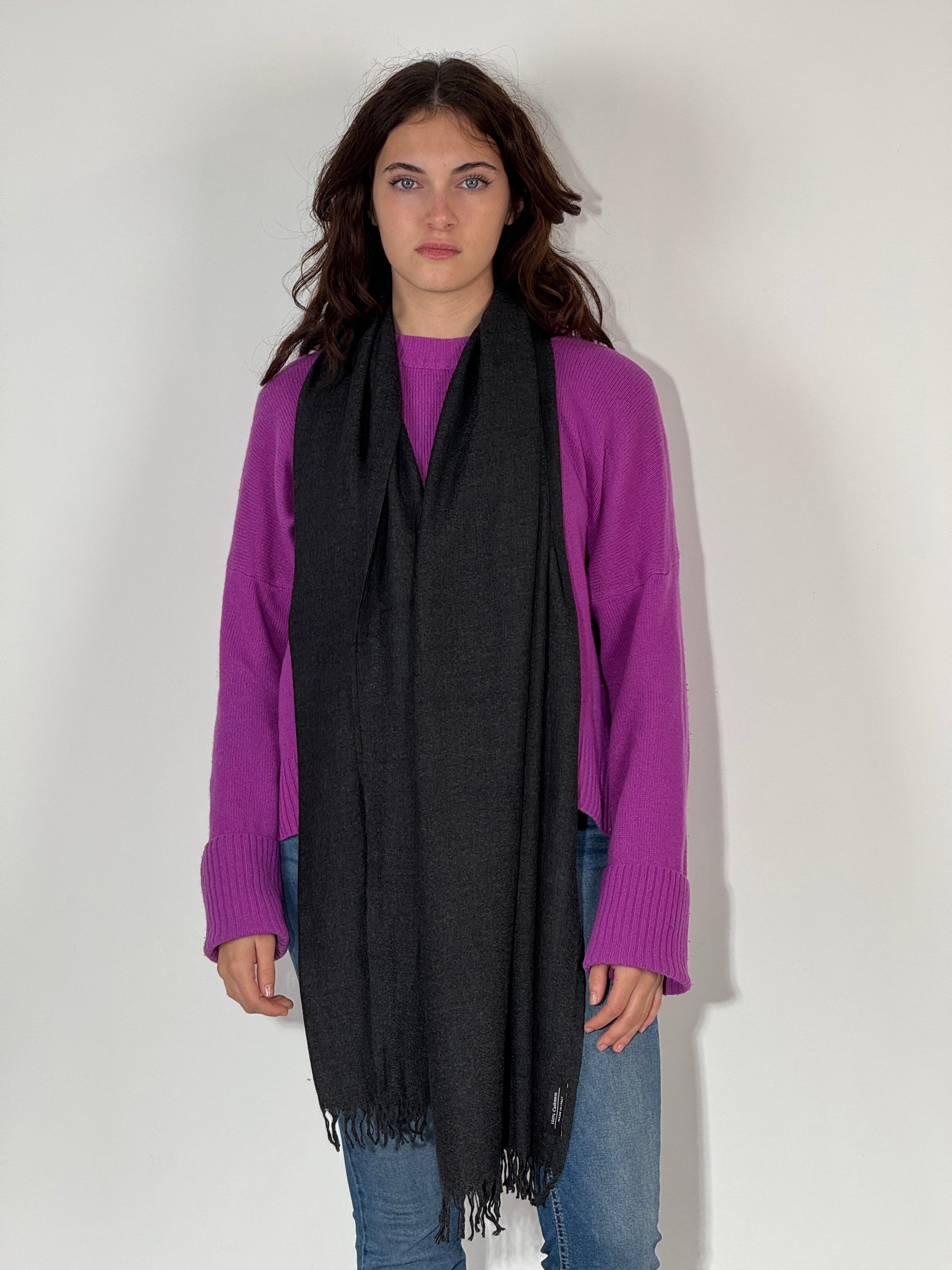 Sciarpa 100% Cashmere Antracite