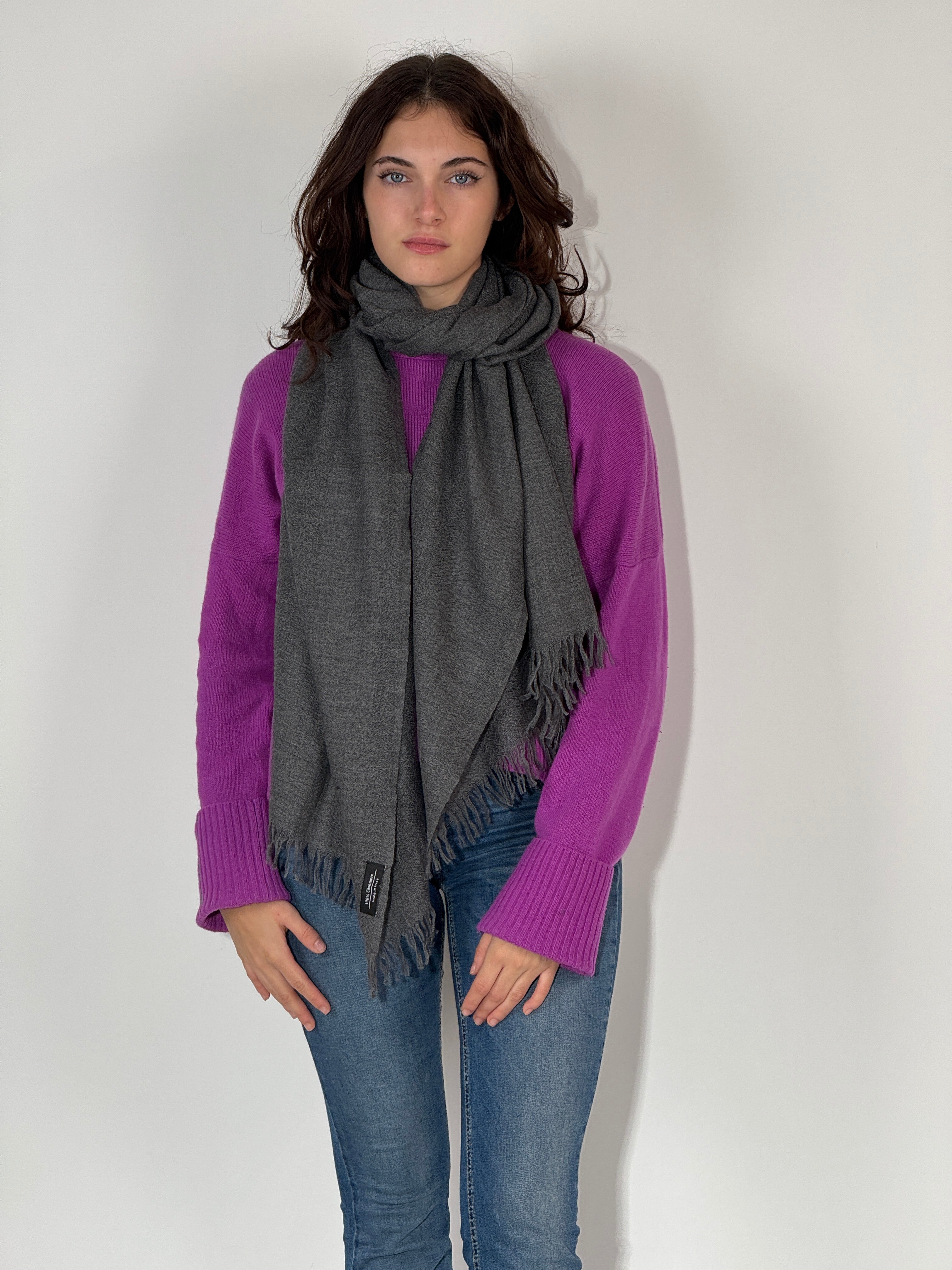 Sciarpa 100% Cashmere Grigia