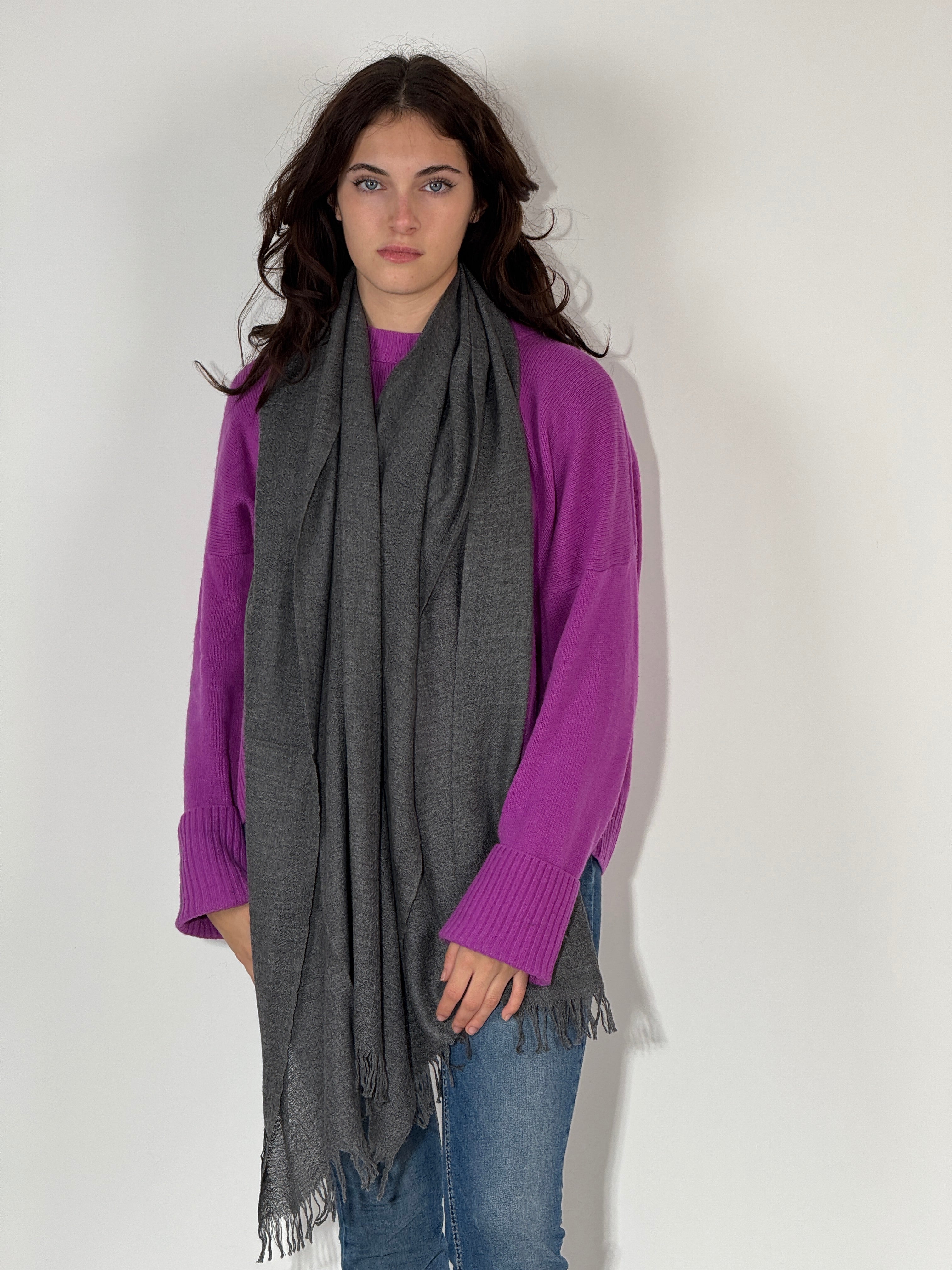 Sciarpa 100% Cashmere Grigia