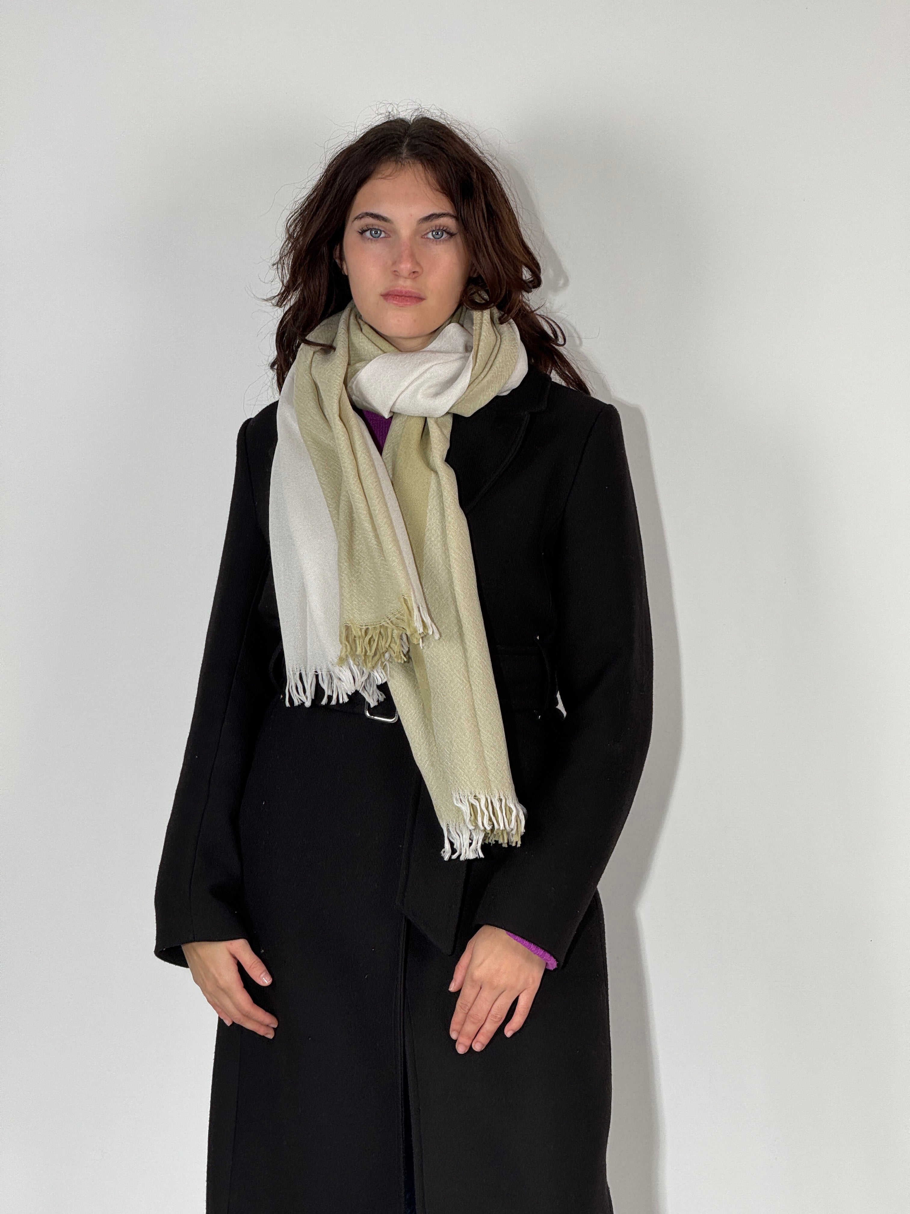 Stola 100% Cashmere Verdino - Ghiaccio