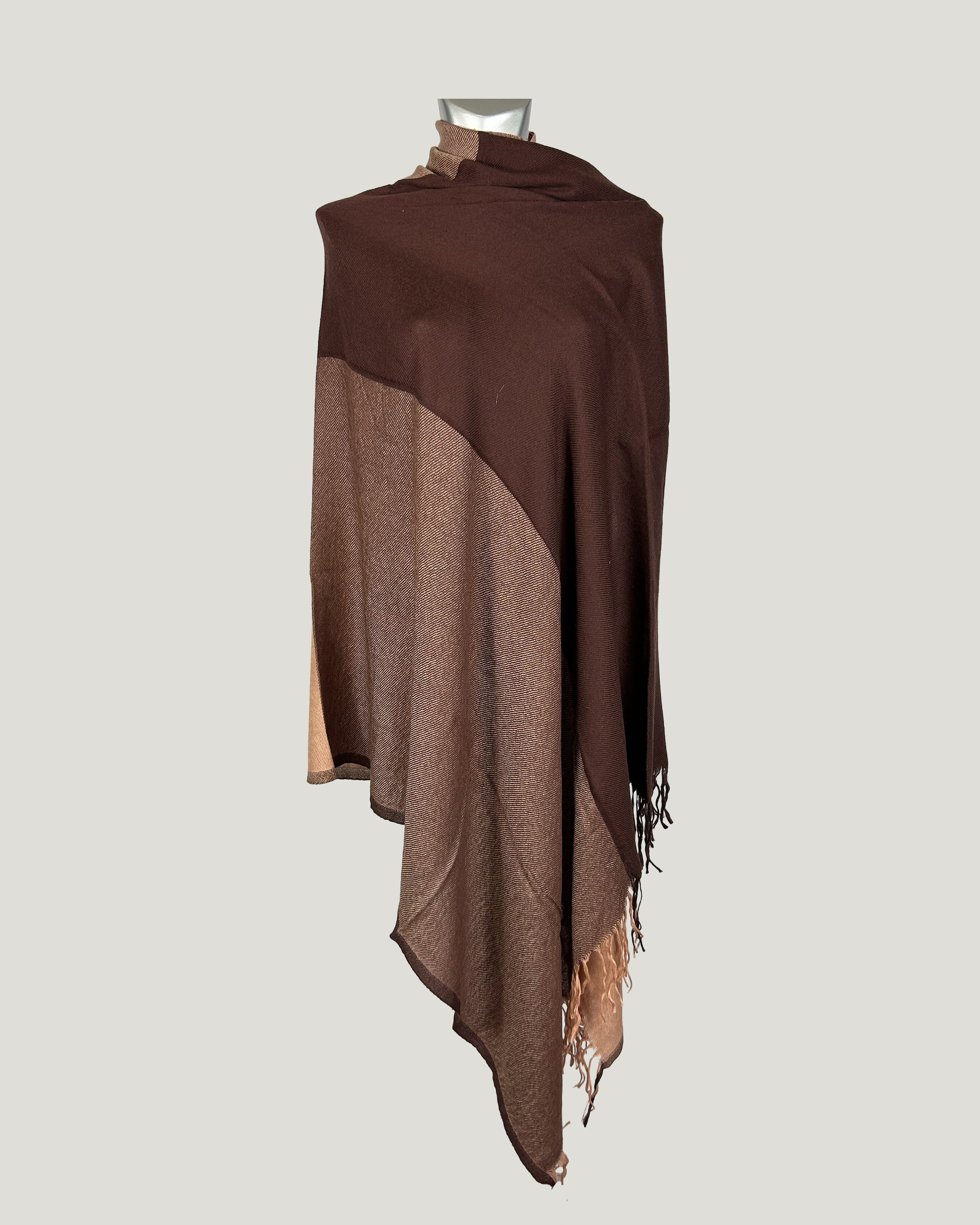 Stola 100% Cashmere Marrone-Rame