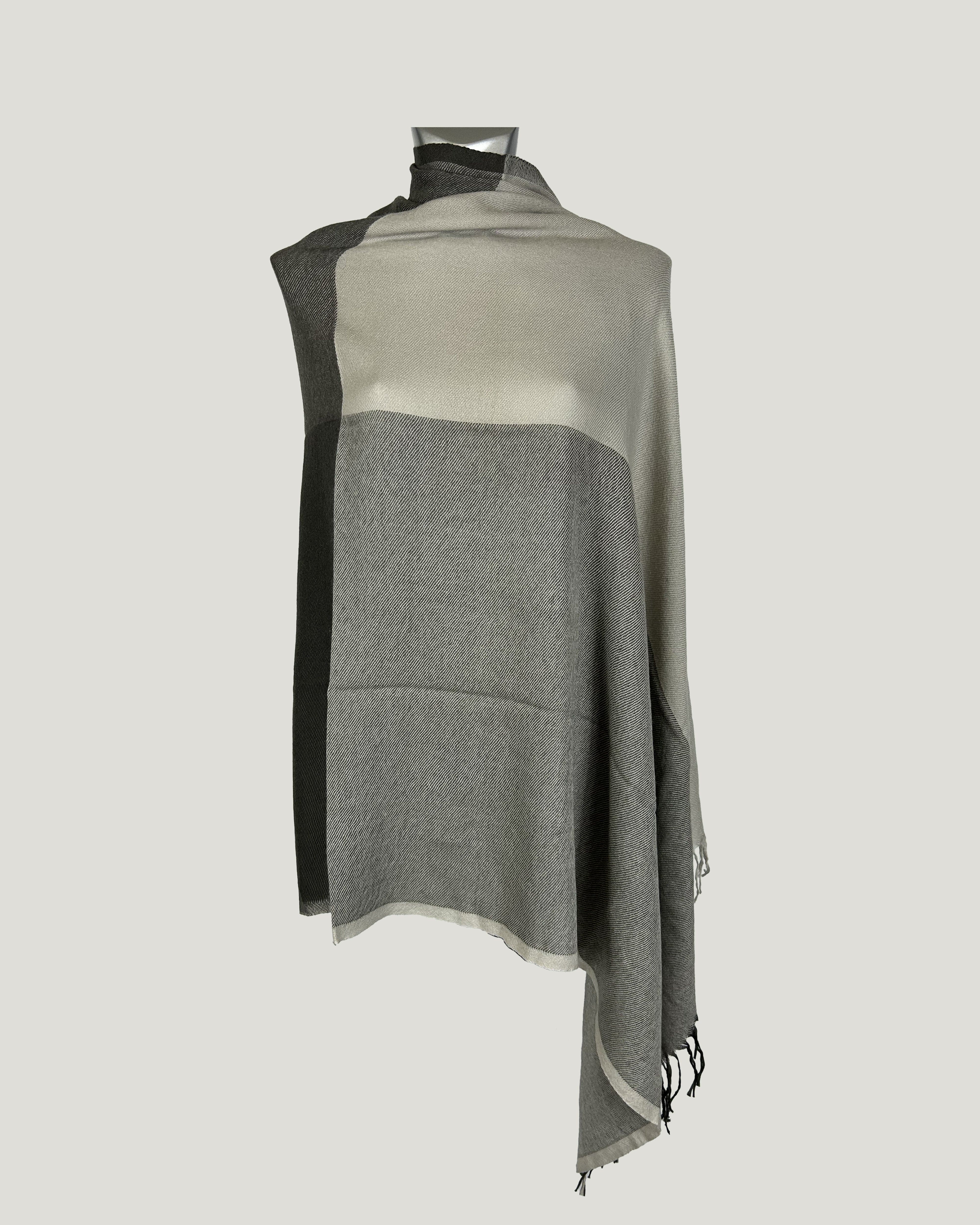 Stola 100% Cashmere Lavagna-Perla